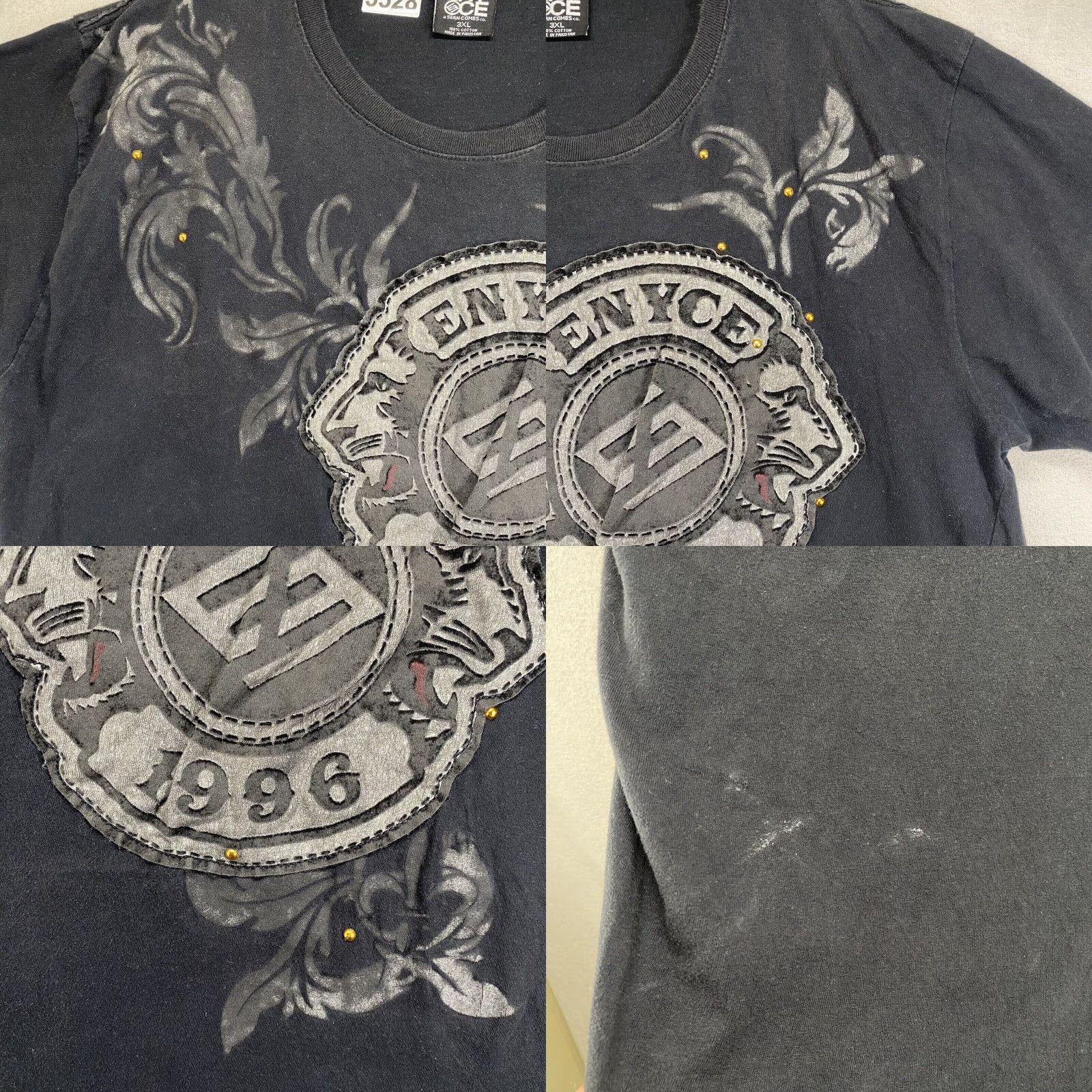 Enyce VINTAGE ENYCE T-Shirt Men 2XL Black Graphic Print Diddy 90s Hip Hop Slim Crew Neck Mens Size US XXL / EU 58 / 5 - 8 Thumbnail