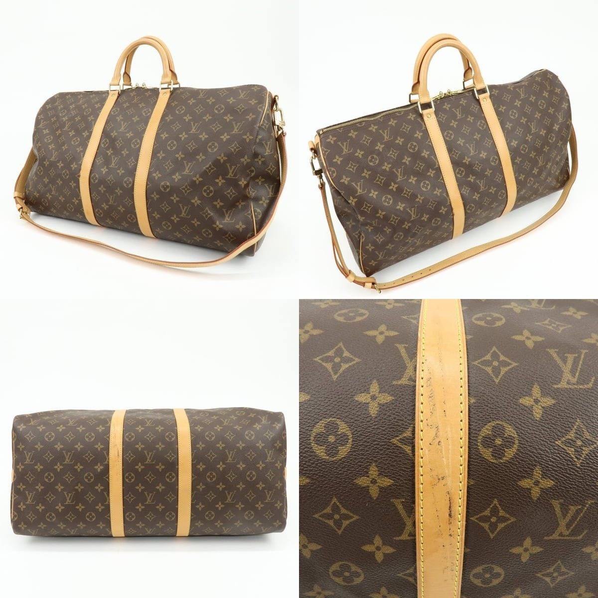 Louis Vuitton Louis Vuitton Monogram Keepall Bandouliere 55 Duffle Bag Size ONE SIZE - 3 Thumbnail