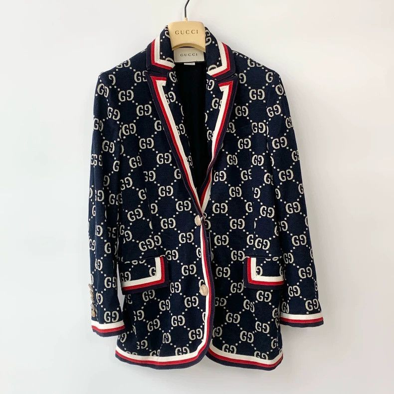 Gucci Gucci Navy Blazer with Logo Design-2506 Size US XXS / EU 40 - 1 Thumbnail