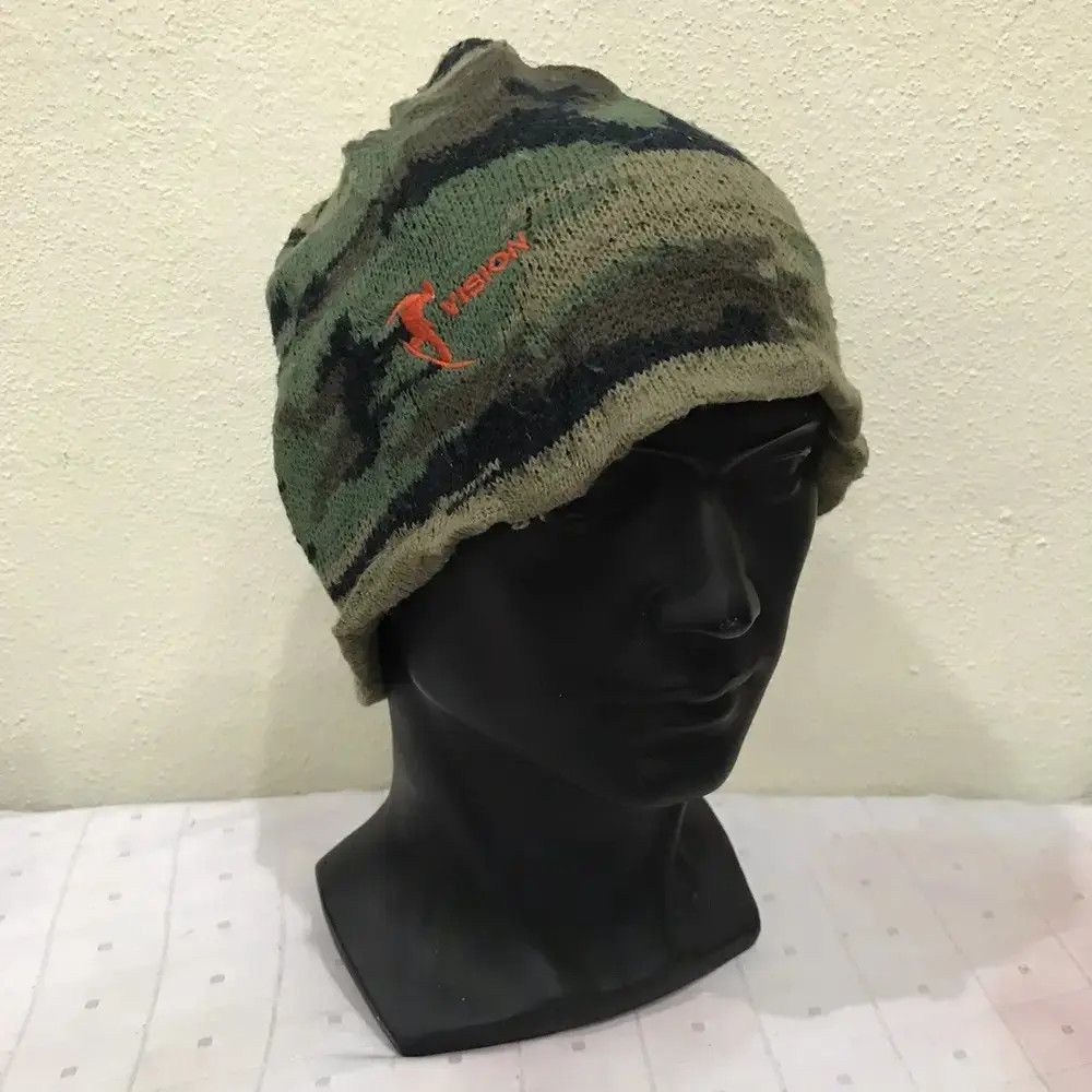 Japanese Brand Visions Small Logo Army Beanie Hat Size ONE SIZE - 2 Thumbnail