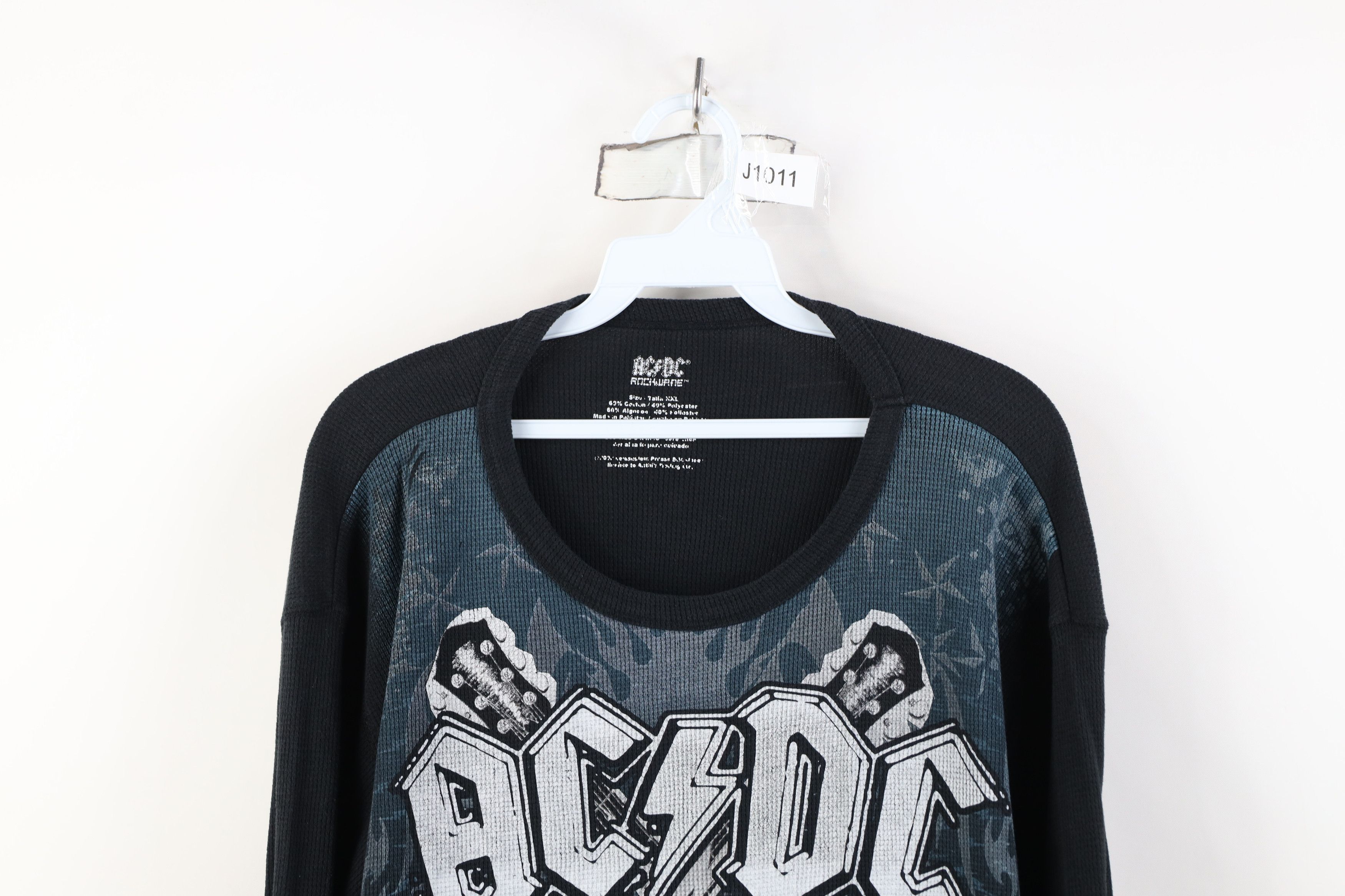 Vintage Vintage Y2K the Switch ACDC Band Thermal Waffle Knit T-Shirt Size US XXL / EU 58 / 5 - 2 Thumbnail