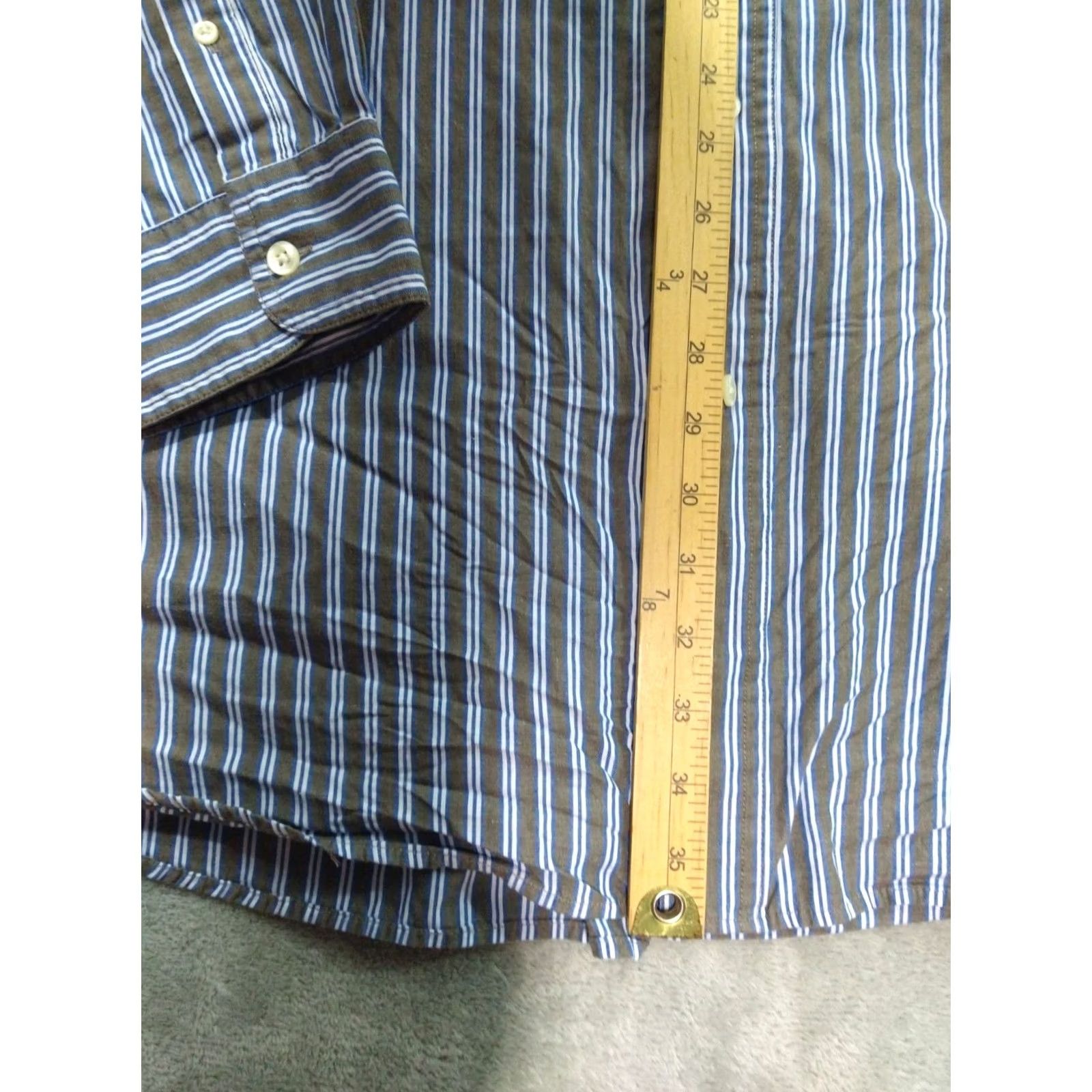 Chaps Chaps Shirt Mens 3XT Brown Striped Easy Care Long Sleeve Button Down Casual Size US XXL / EU 58 / 5 - 4 Thumbnail