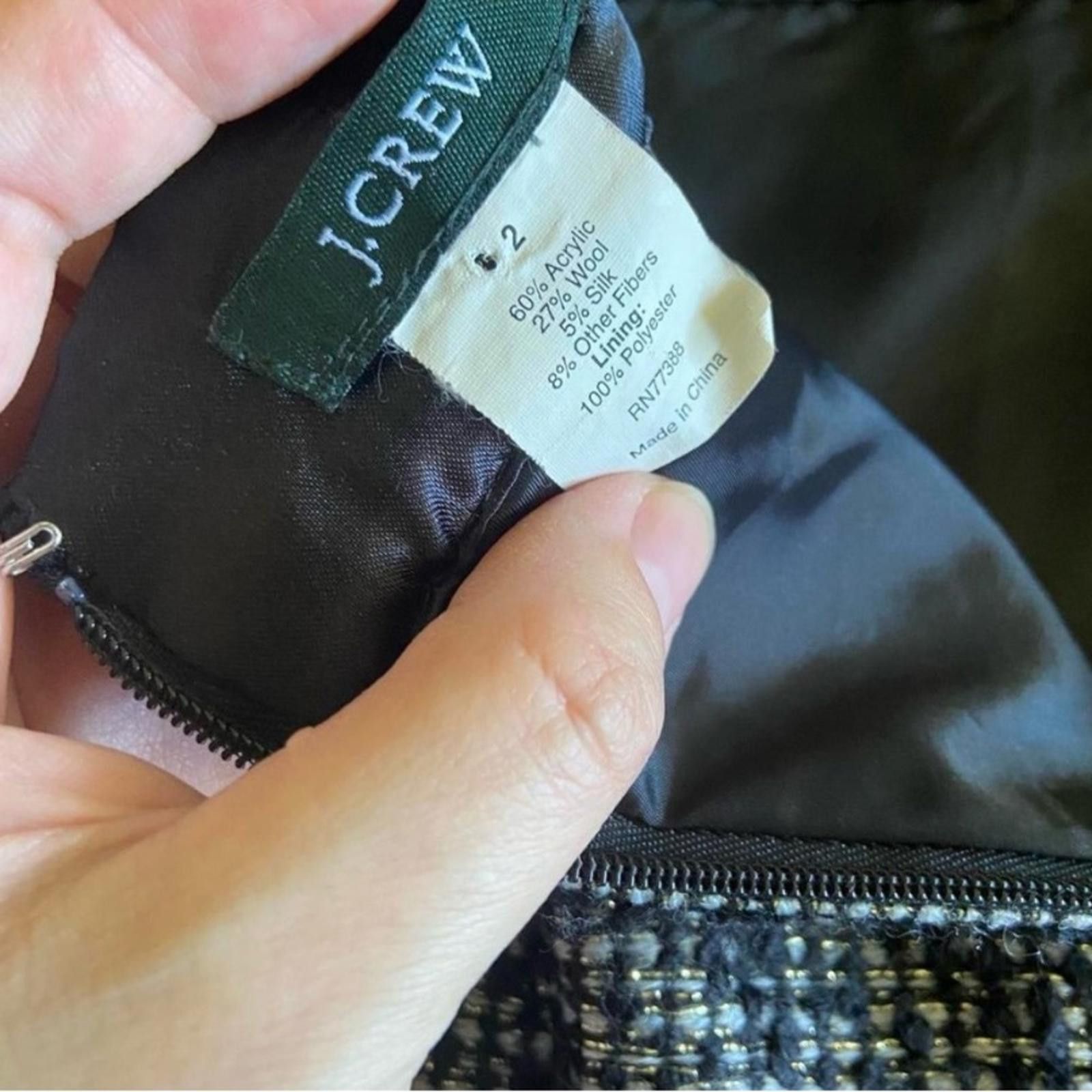 J.Crew J. Crew Luxury Black Gray Wool/Silk Womens Skirt Size 2 Size 26" / US 2 / IT 38 - 3 Thumbnail