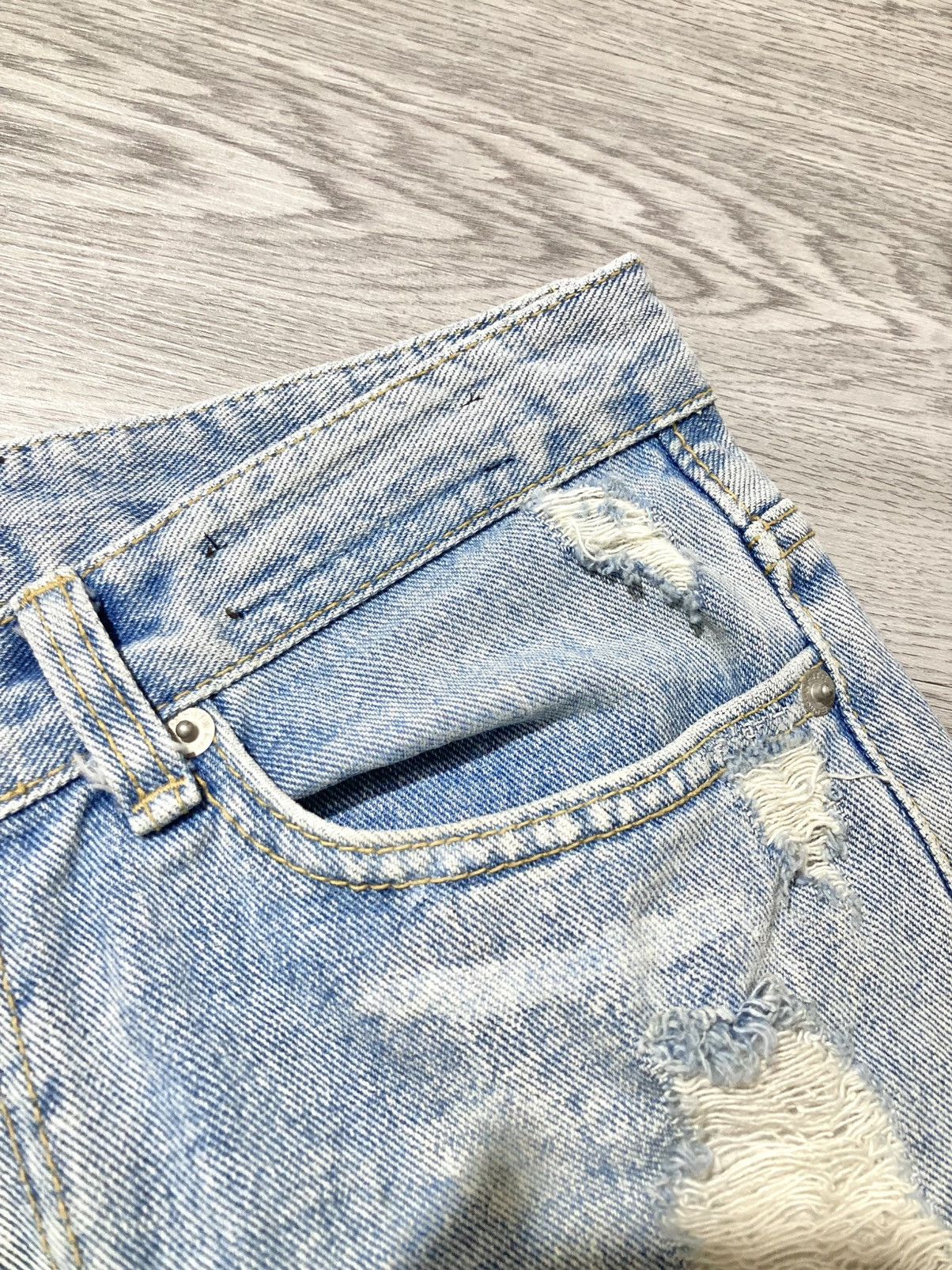 If Six Was Nine 2000s Idun Distressed Ripped Denim Blue Jeans Lgb Punk Style Size US 30 / EU 46 - 10 Thumbnail