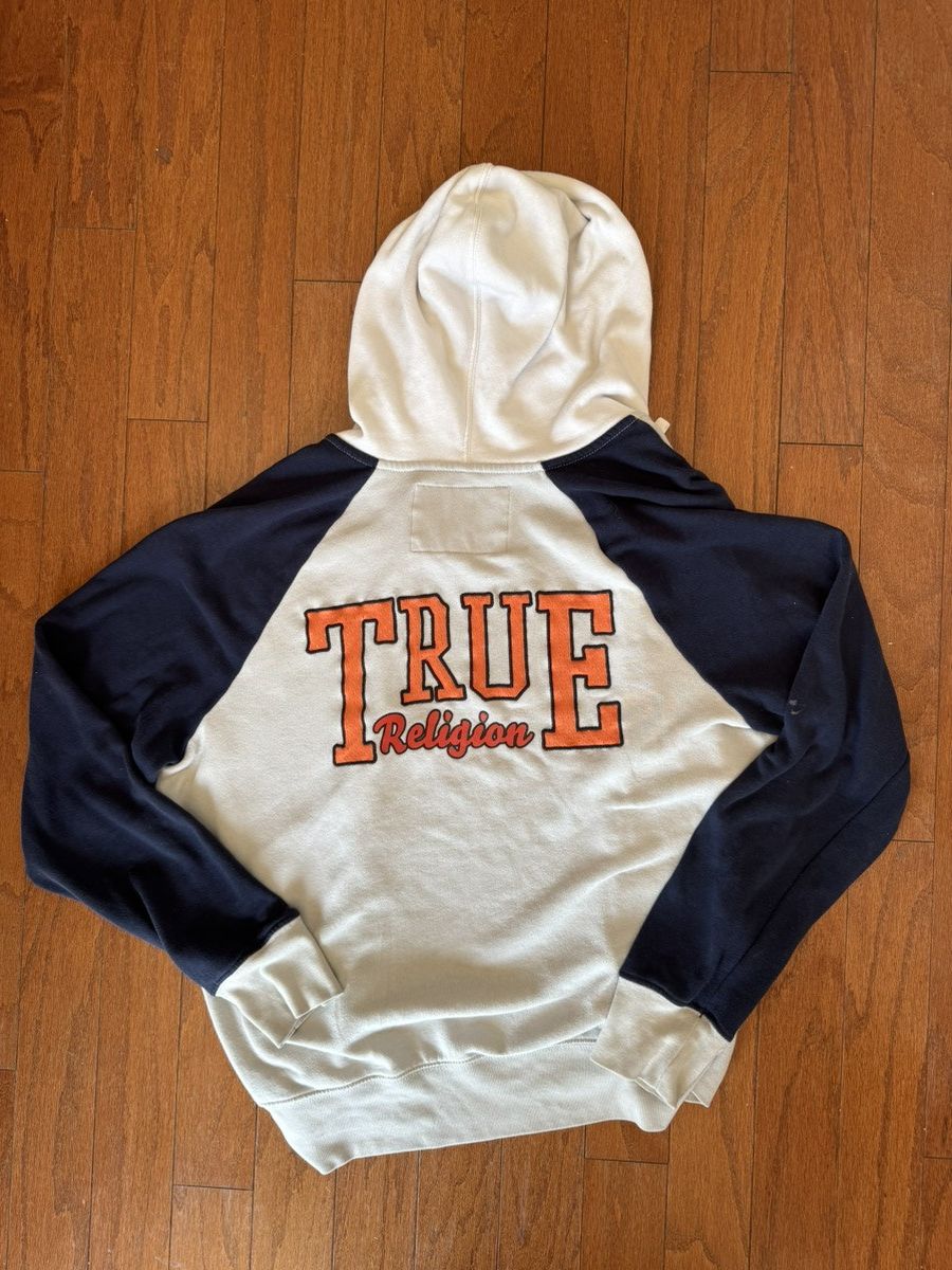 True Religion True Religion cream, orange & navy zip up hoodie Size L Size US L / EU 52-54 / 3 - 3 Thumbnail