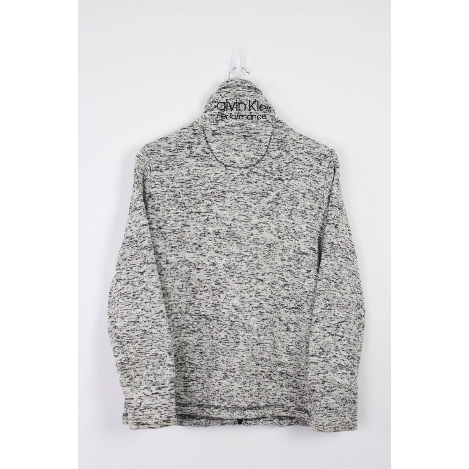 Calvin Klein Calvin Klein | Marble Black White Logo Fleece Jacket | Med Size M / US 6-8 / IT 42-44 - 2 Thumbnail