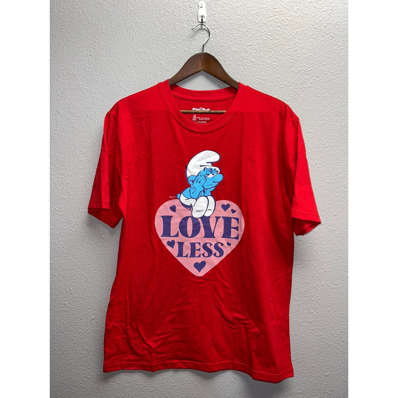 Vintage The Smurfs Shirt Loveless Love Less Red Graphic Tee Large Size US L / EU 52-54 / 3 - 1 Thumbnail
