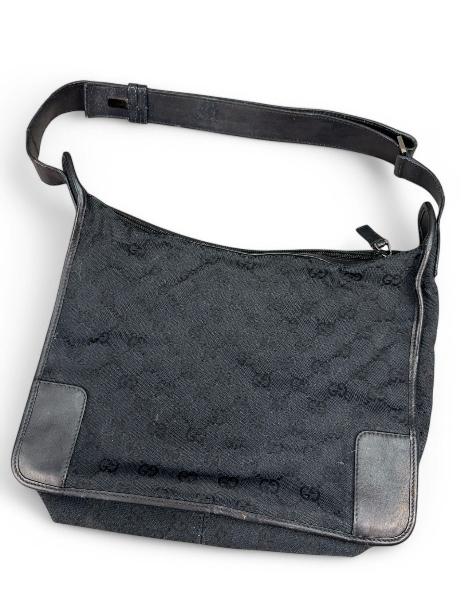 Gucci Gucci - Hobo Leather Handbag Shoulder Bag Monogram Black Size ONE SIZE - 5 Thumbnail