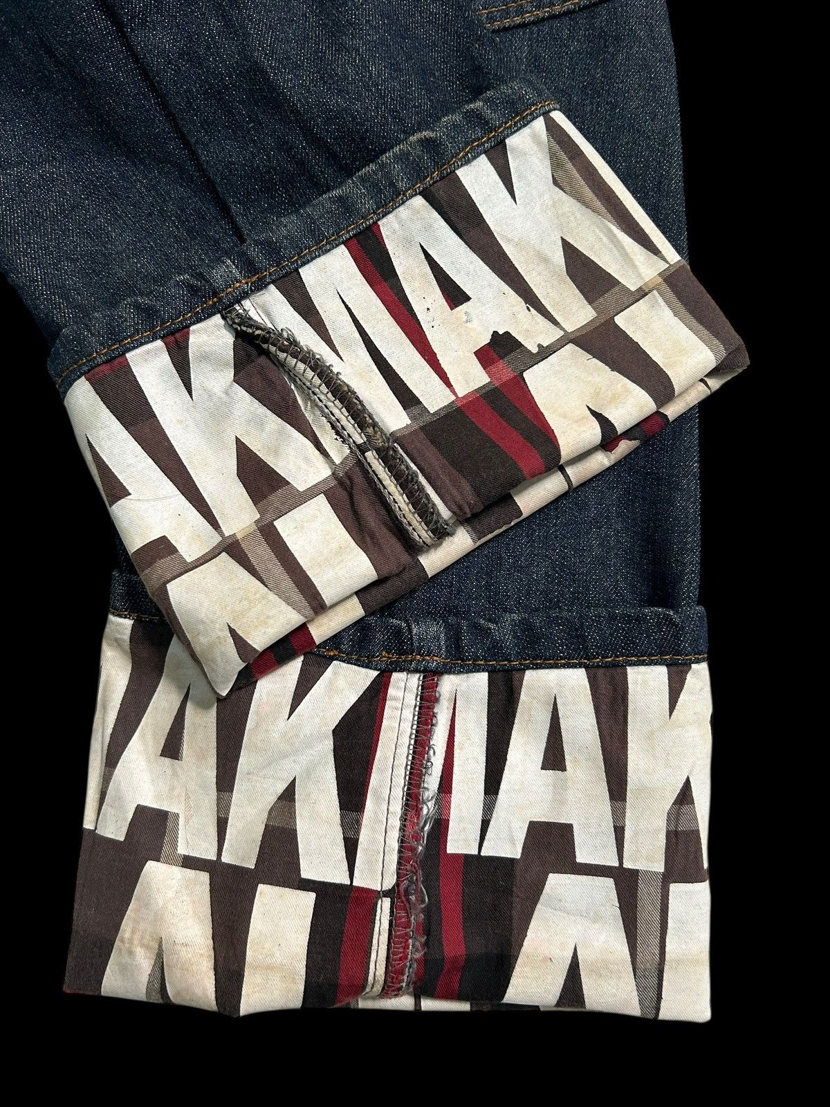 Japanese Brand × Kapital × Vintage DOUBLE WAIST JAPANESE PUNK GRUNGE STYLE DENIM JEANS Size US 32 / EU 48 - 4 Thumbnail
