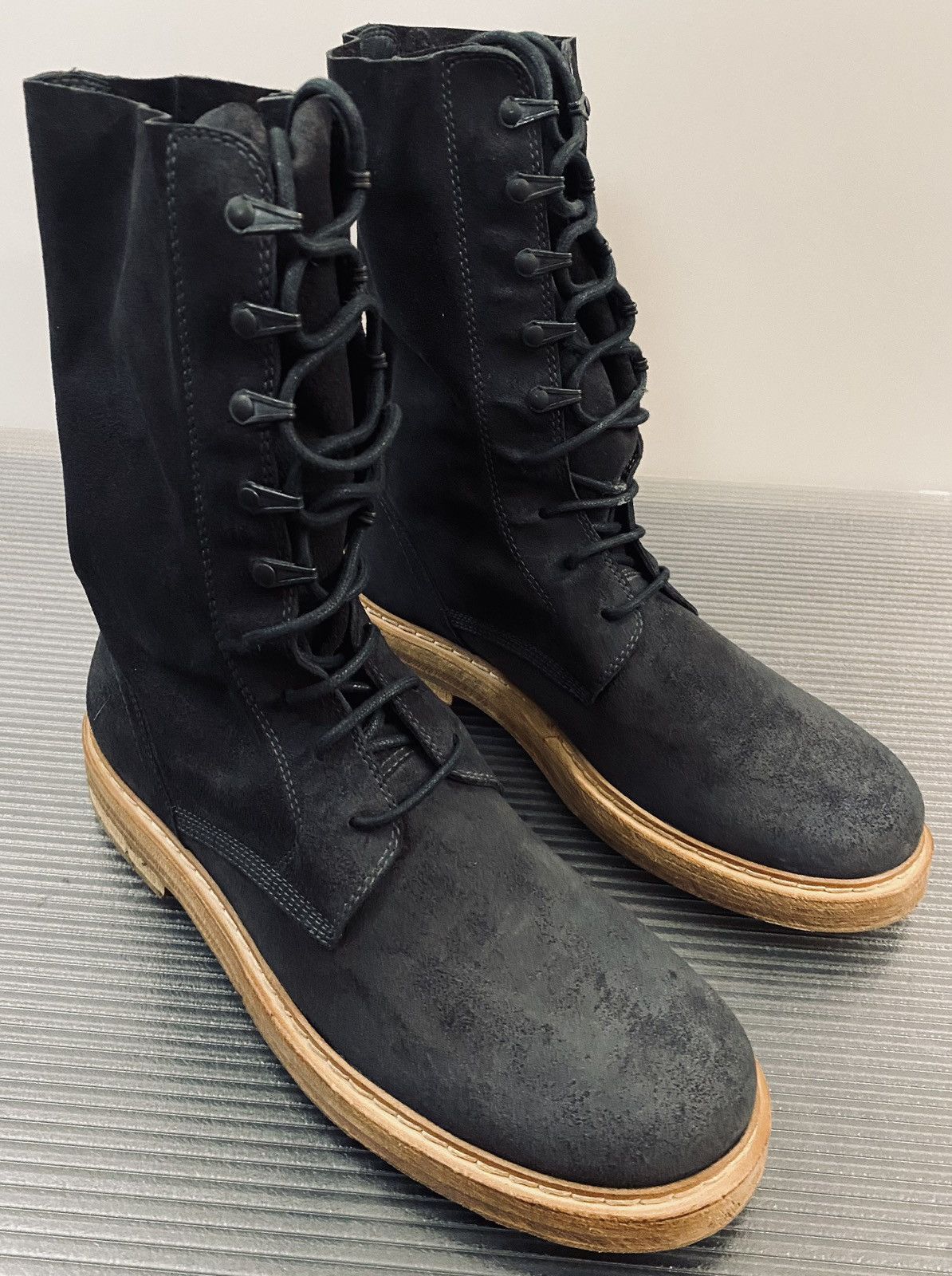 Ann Demeulemeester Ann Demeulemeester 🇮🇹 asphalt blk blister leather boots 8 NEW Size US 8 / EU 41 - 7 Thumbnail