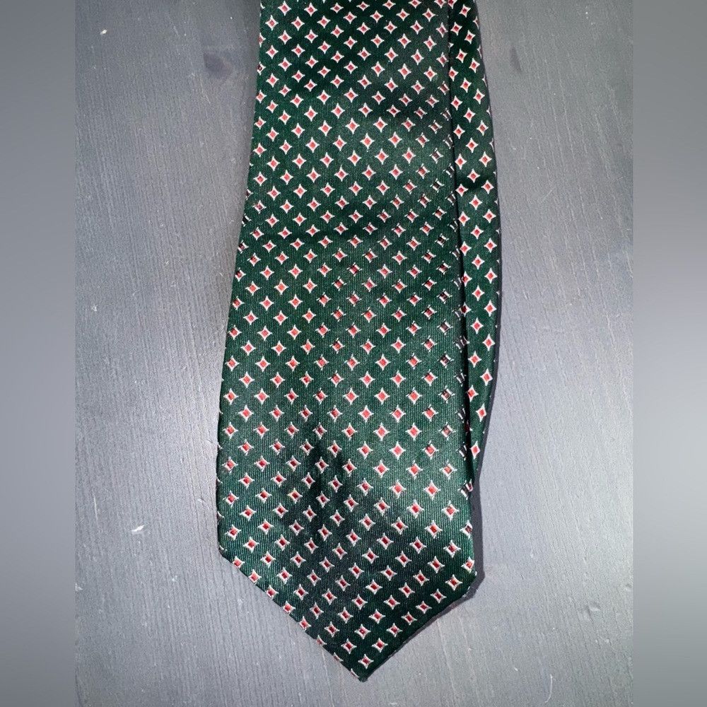 Fendi Fendi Green Geometric Silk Tie Size ONE SIZE - 2 Thumbnail