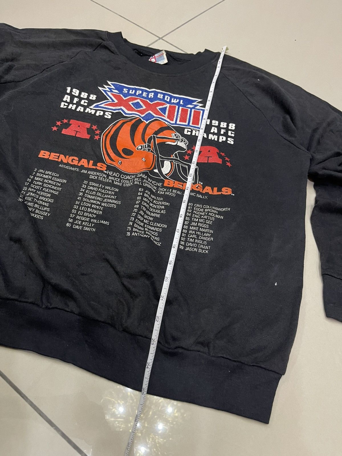 Vintage SUPER BOWL XXII 1988 AFC CHAMPS BENGALS PULLOVER SWEATER Size US L / EU 52-54 / 3 - 3 Thumbnail