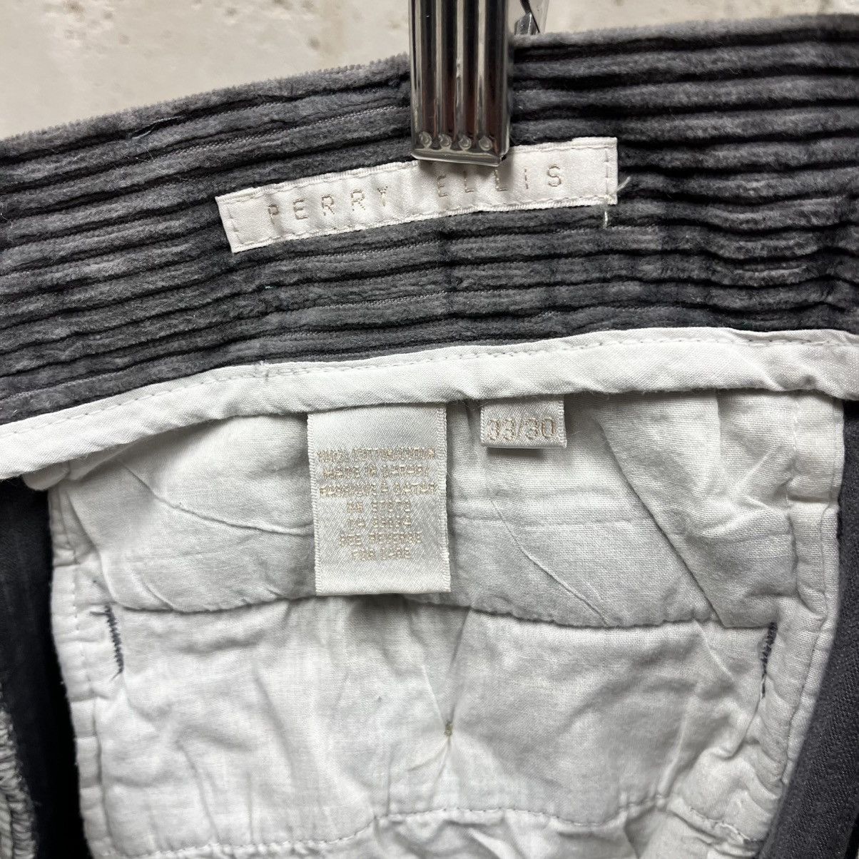 Perry Ellis × Vintage Perry Ellis Gray Corduroy Tapered Retro Pleated Pants Y2K Size US 30 / EU 46 - 3 Thumbnail