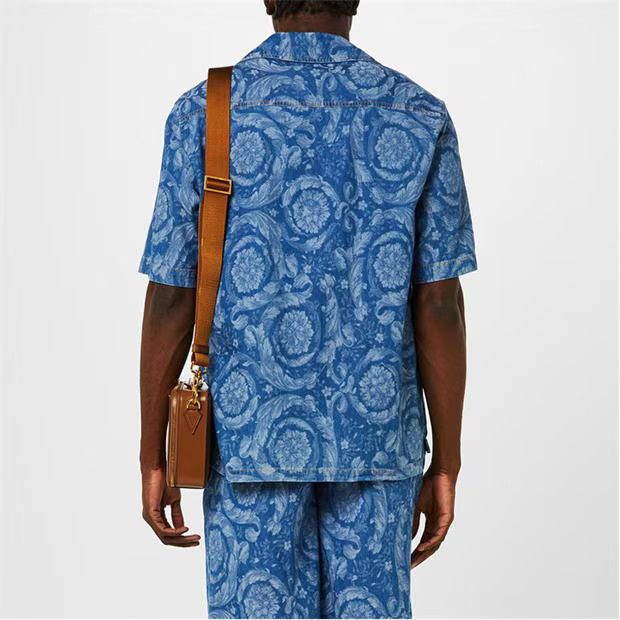 Versace o1g2r1mq0824 Barocco Denim Shirts in Blue Size US S / EU 44-46 / 1 - 4 Thumbnail