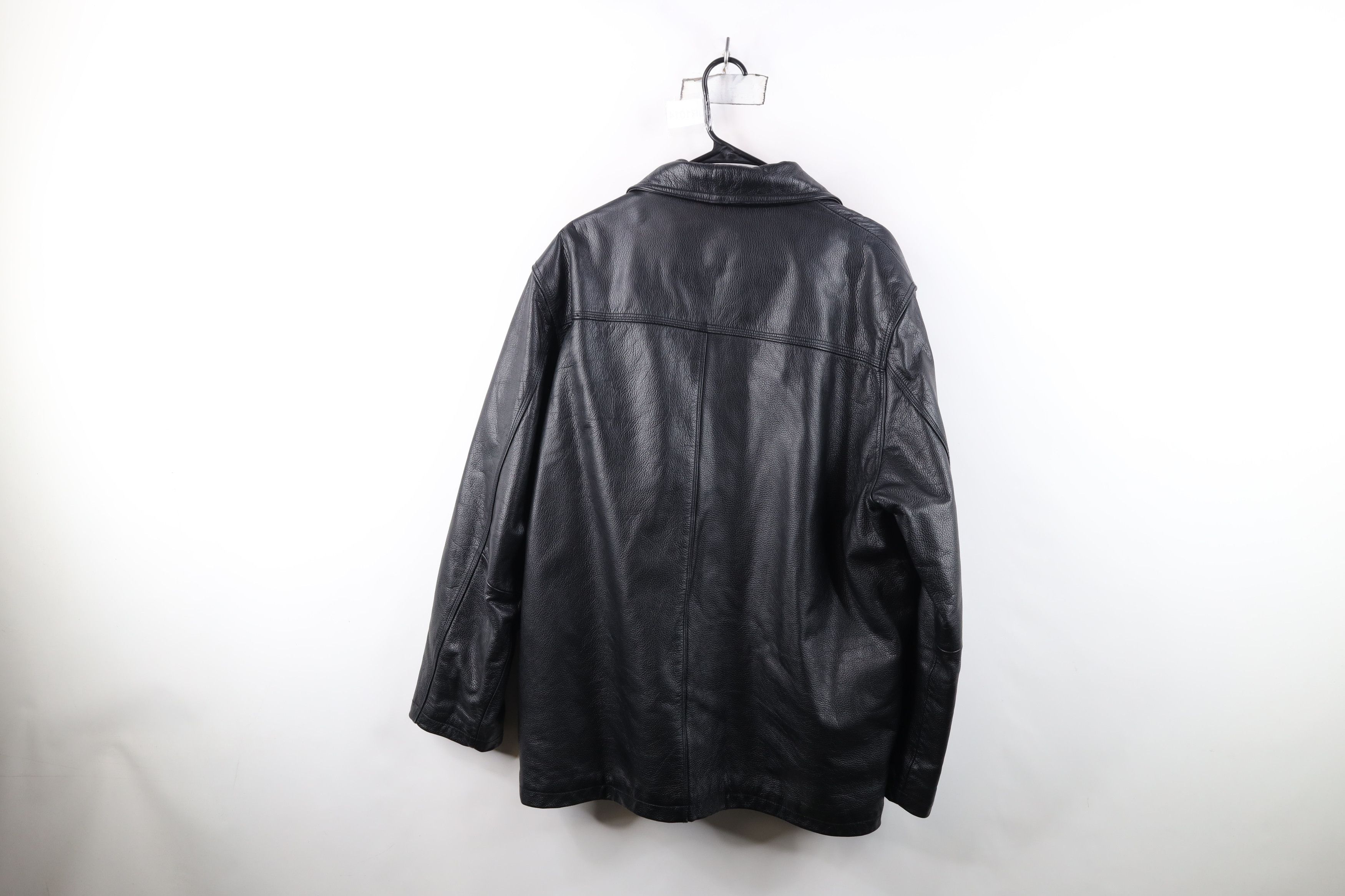 Vintage Vintage 90s Y2K Streetwear Leather Button Jacket Black Size US L / EU 52-54 / 3 - 13 Thumbnail