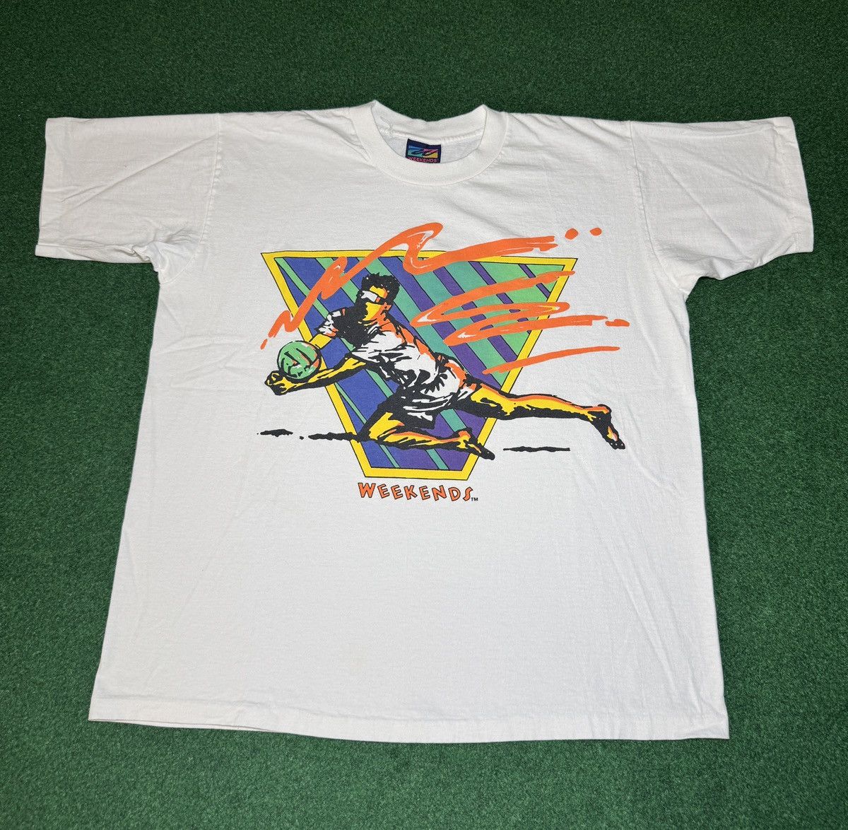 Vintage Vintage Volleyball Weekends Beachwear 90s Beach T Shirt Size US L / EU 52-54 / 3 - 1 Thumbnail