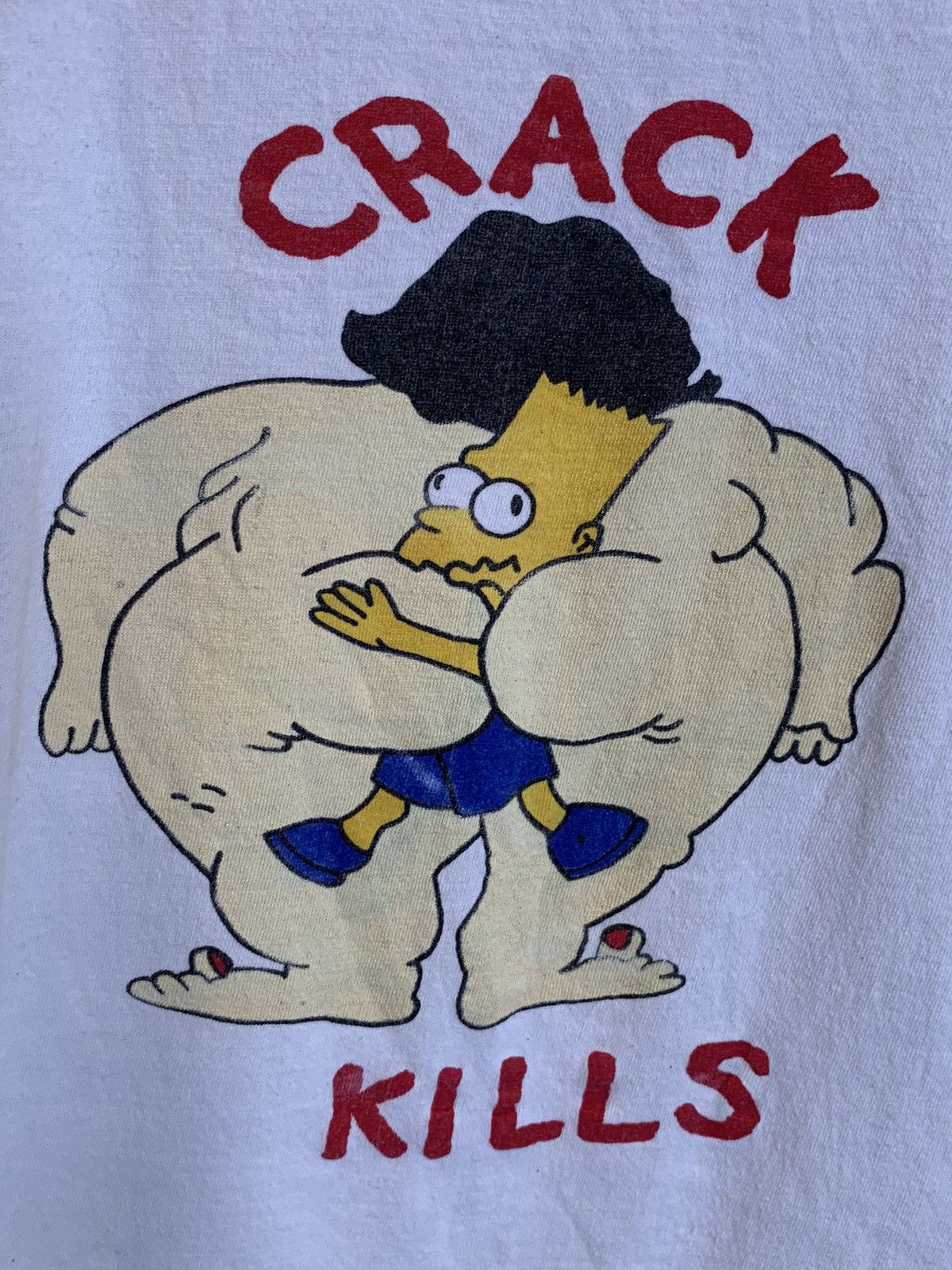The Simpsons × Vintage *RARE* Vintage Bart Simpson Crack Kills Single Stitch Shirt Size US XL / EU 56 / 4 - 2 Thumbnail