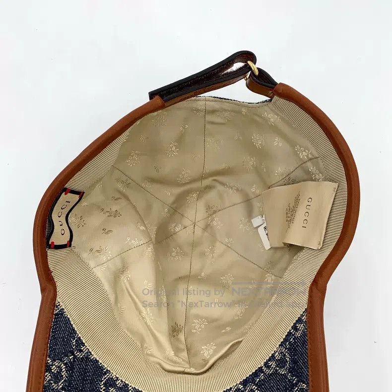 Gucci Gucci Dark blue logo jacquad full-print cotton cap Size ONE SIZE - 6 Thumbnail