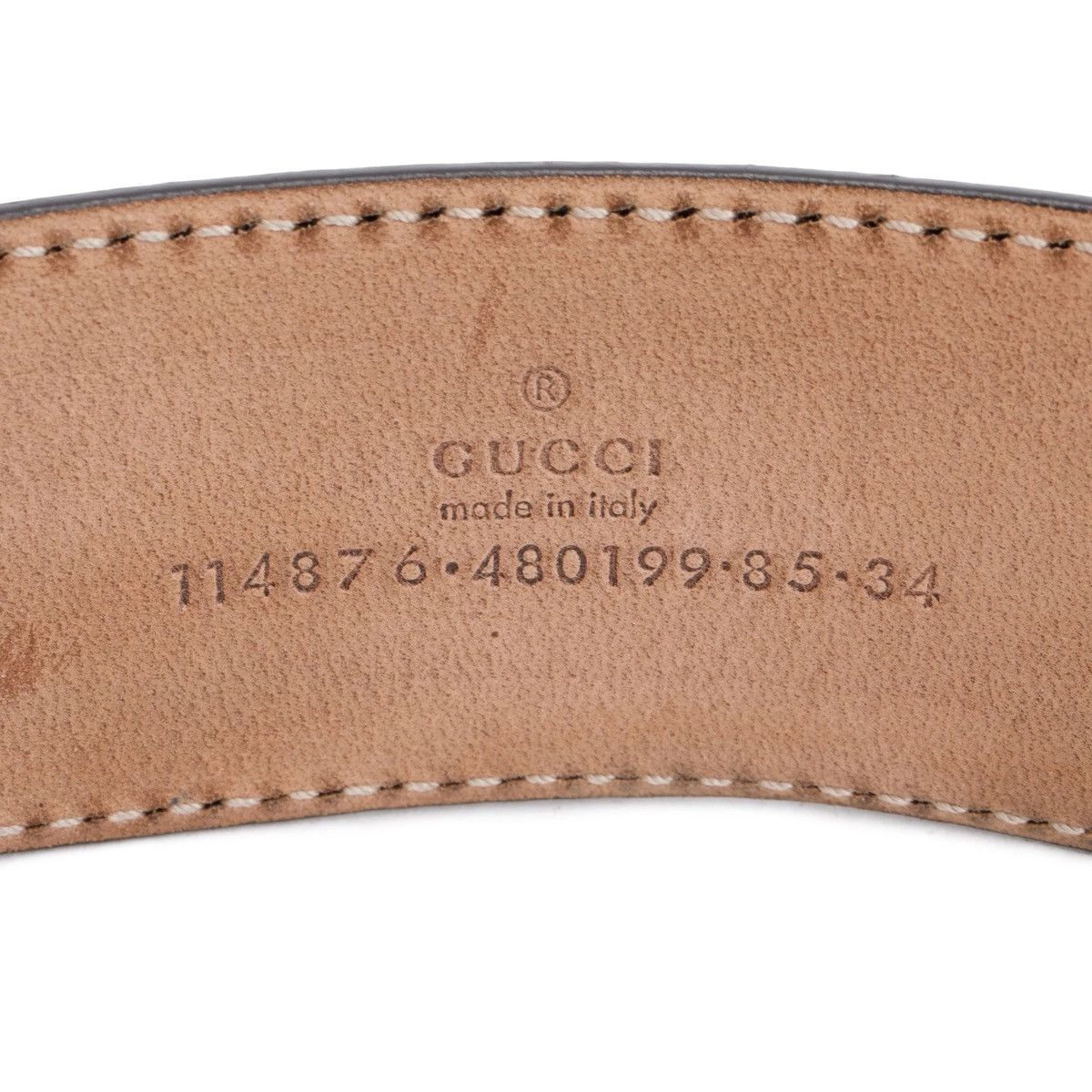 Gucci Gucci Black Leather Belt with Interlocking G Buckle Size 34 - 2 Thumbnail