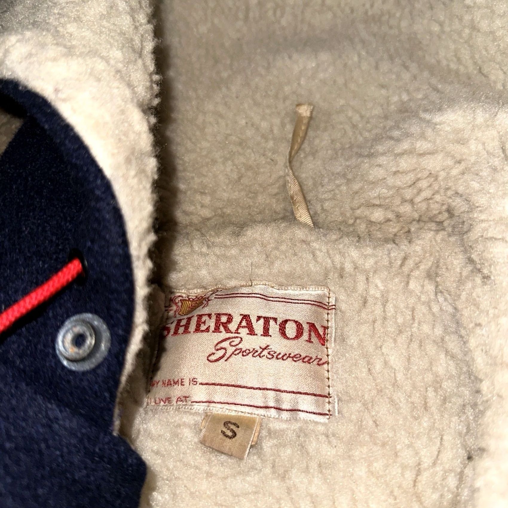 Vintage VINTAGE Sheraton Wool Varsity Jacket Mens Small Blue 60s 70s Lined Sherpa Logo Embroidered Snap Button Colleg 90s? Size US S / EU 44-46 / 1 - 2 Thumbnail