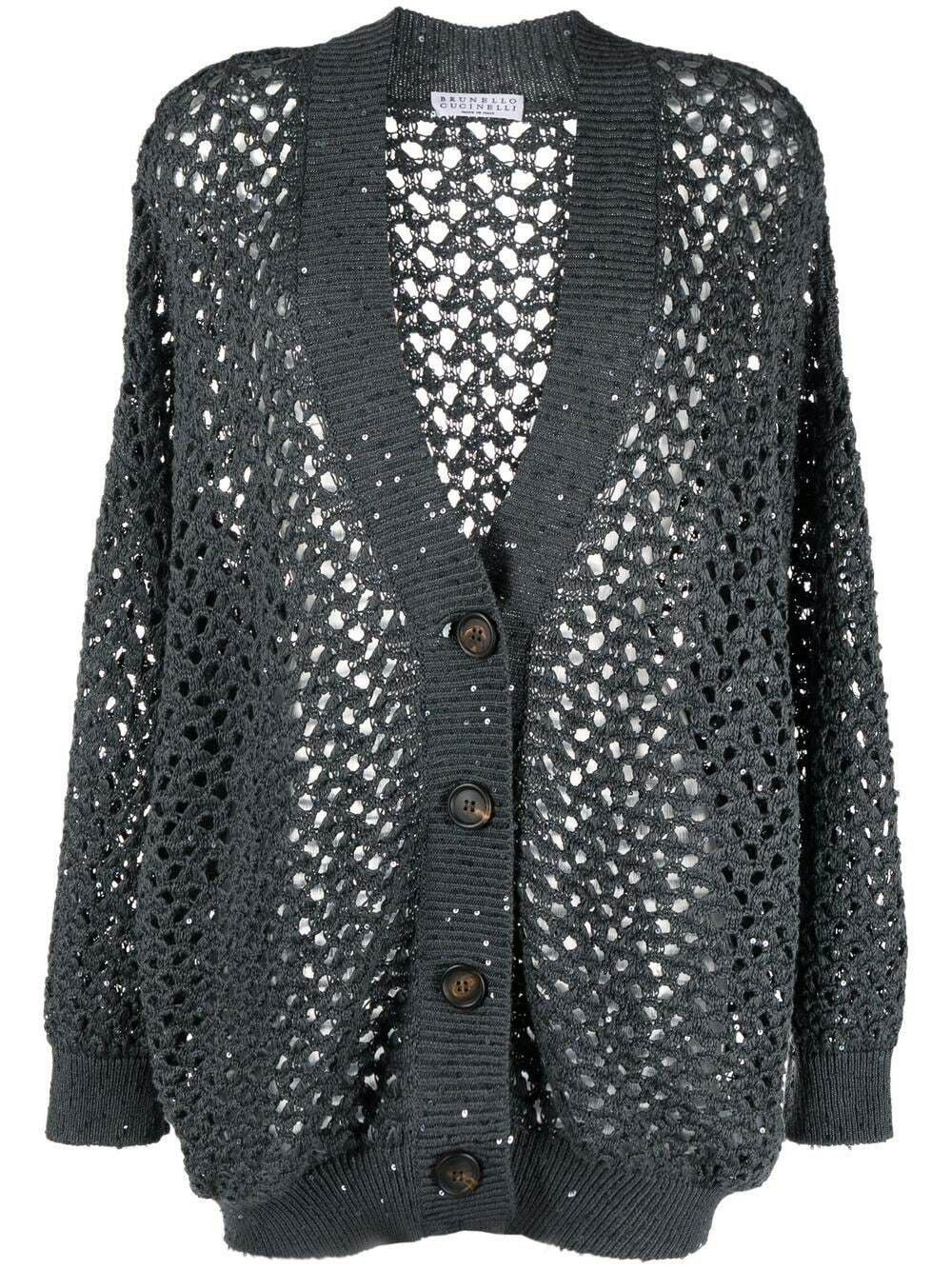 Brunello Cucinelli o1y0725 Cardigan in Dark Gray Size XXS / US 00 / IT 34 - 1 Thumbnail