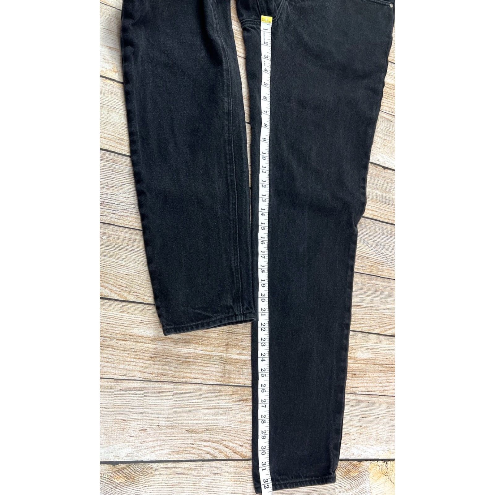Asos Mens Asos Design Black Denim Jeans 34 Regular Waist 34 Inseam 32.5 Straight Jeans Men Black 34 Inseam 32.5 (Pre owned) Size US 34 / EU 50 - 4 Thumbnail