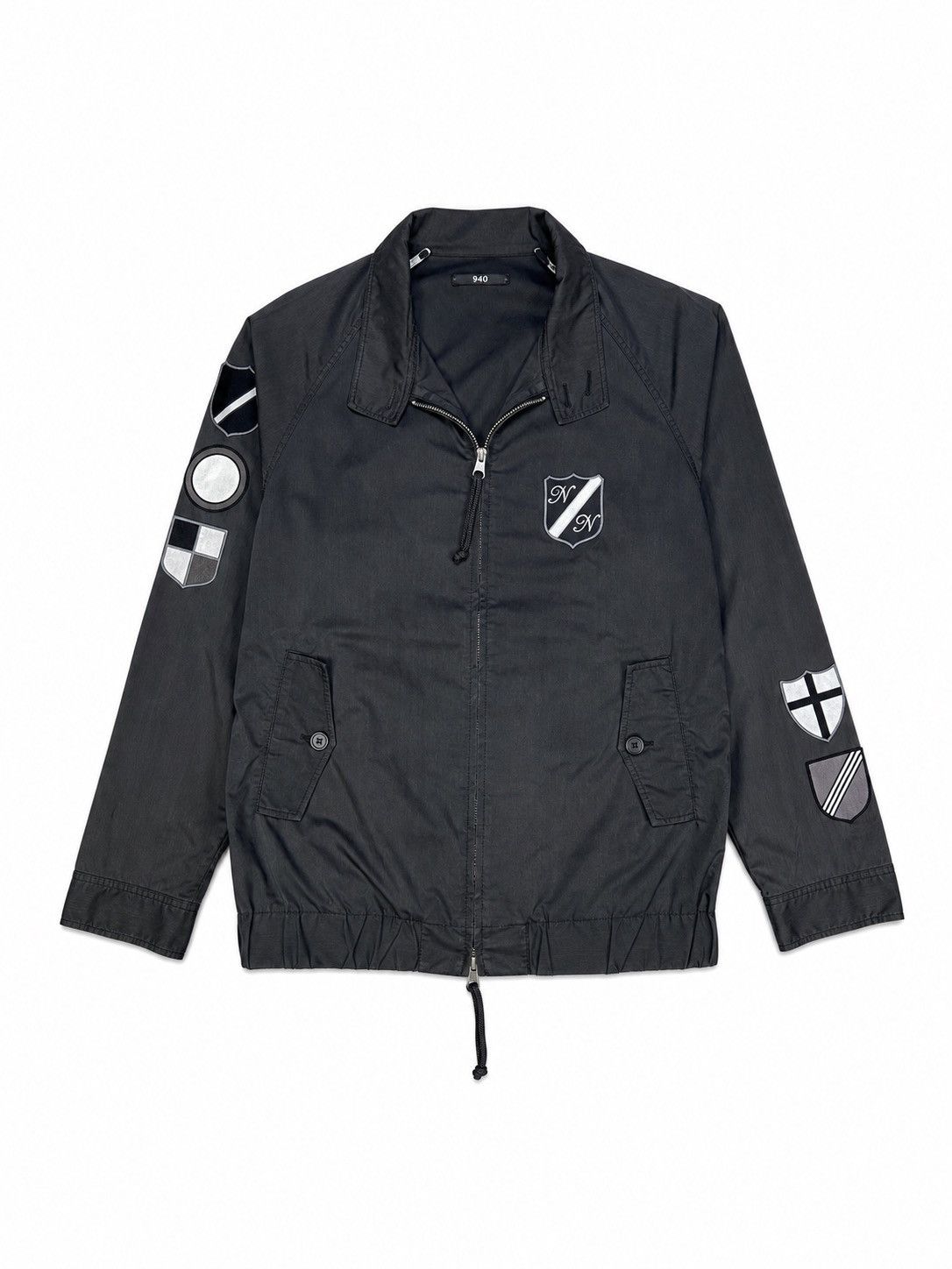 Number (N)ine Number Nine Black Emblem Patch Logo Zip Up Blouson Jacket Size US M / EU 48-50 / 2 - 1 Thumbnail