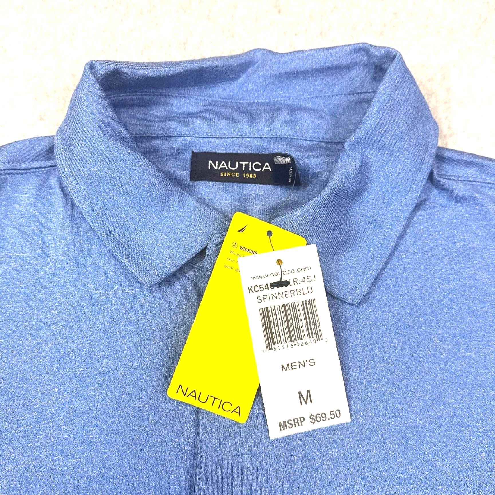 Nautica Nautica Performance Polo Shirt Mens Medium Blue Size US M / EU 48-50 / 2 - 6 Thumbnail