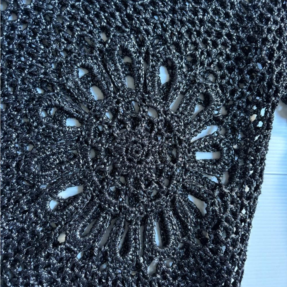 Designer Y2K Vintage baddie Crochet Knitted Sweater Size M / US 6-8 / IT 42-44 - 2 Thumbnail