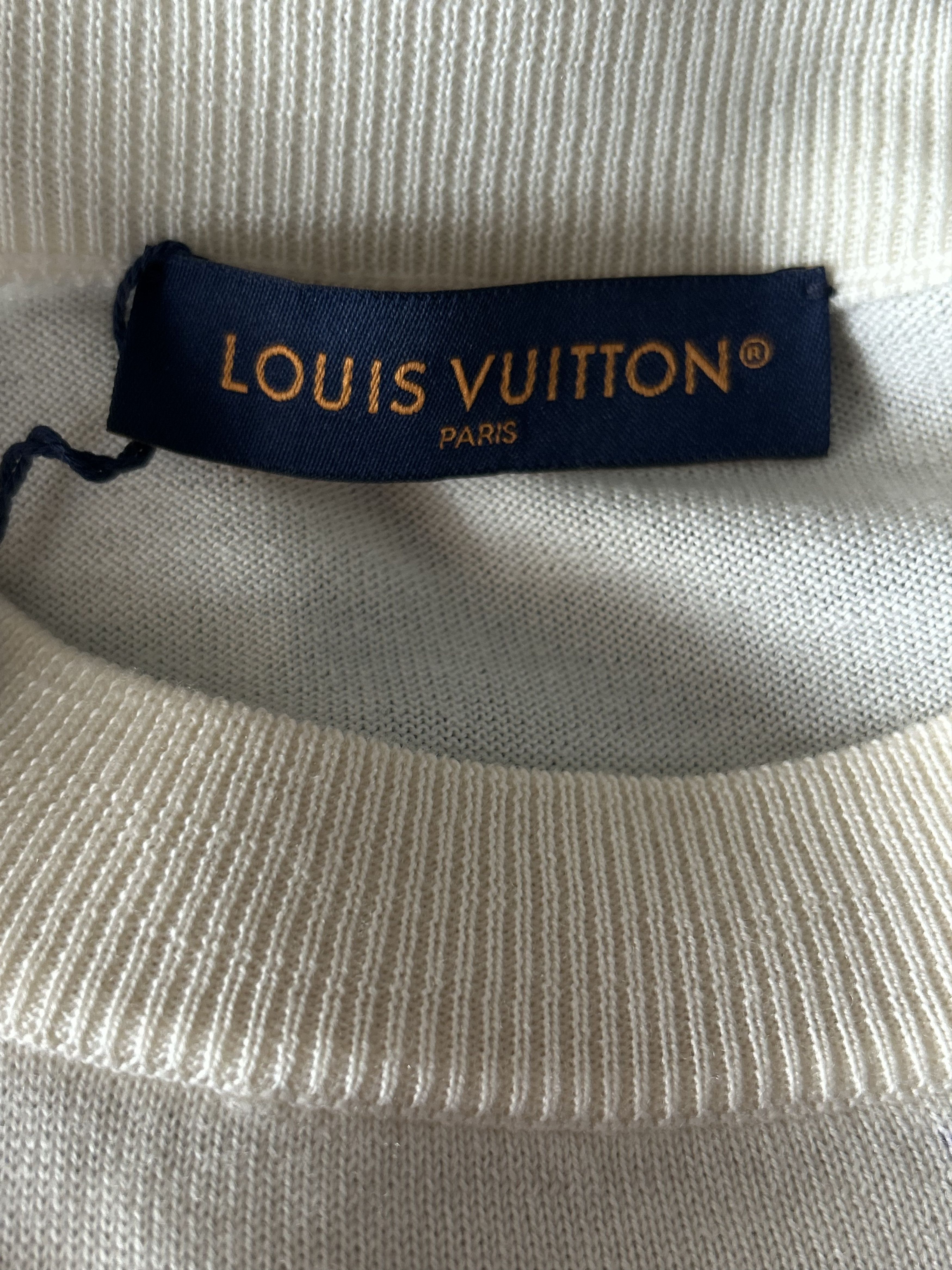 Louis Vuitton Louis Vuitton White & Multicolor Thistle Knit Sweater Size US L / EU 52-54 / 3 - 3 Thumbnail