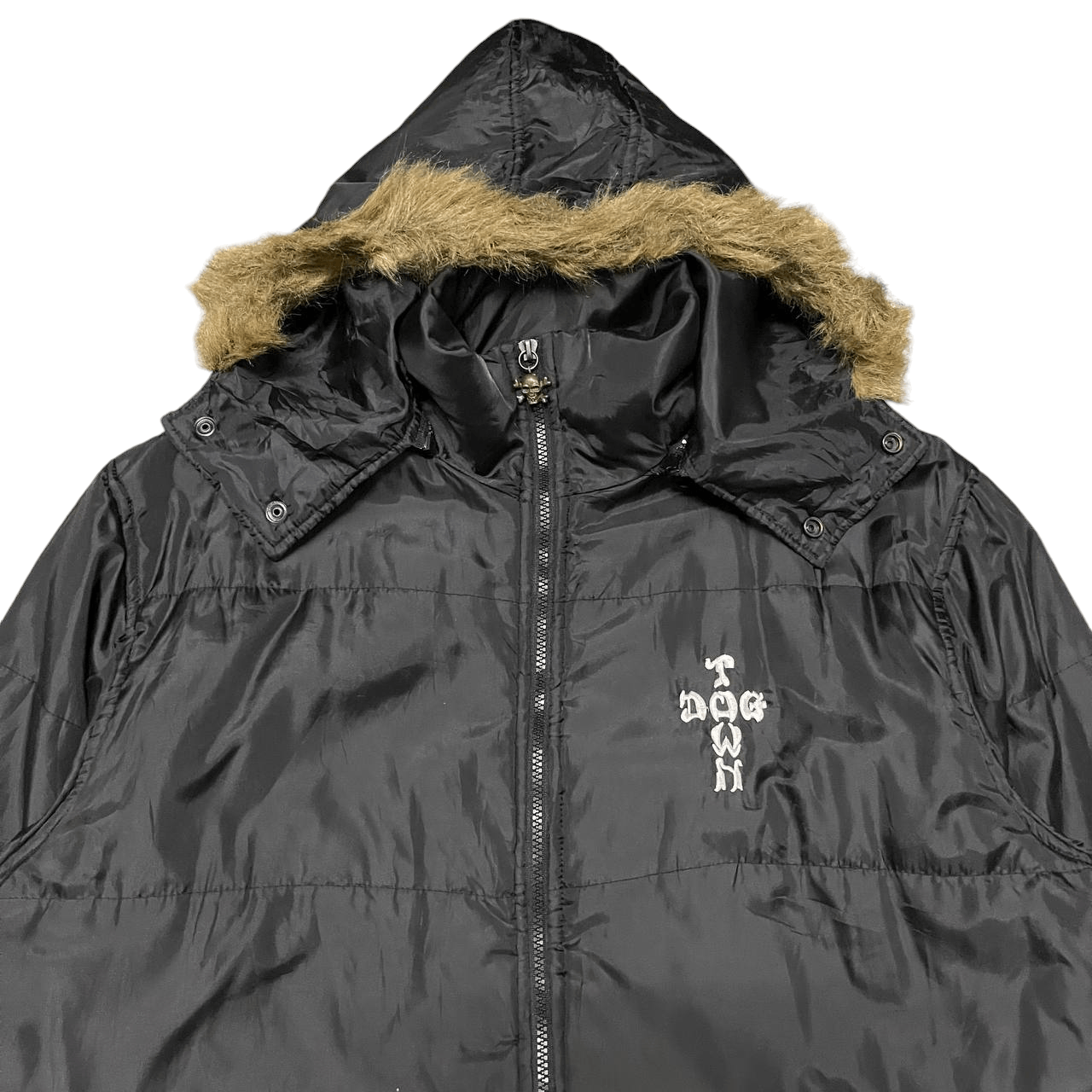 Dogtown Vtg Dogtown Black Dragon Puffer Fur Jacket Detachable Hood Size US L / EU 52-54 / 3 - 2 Thumbnail