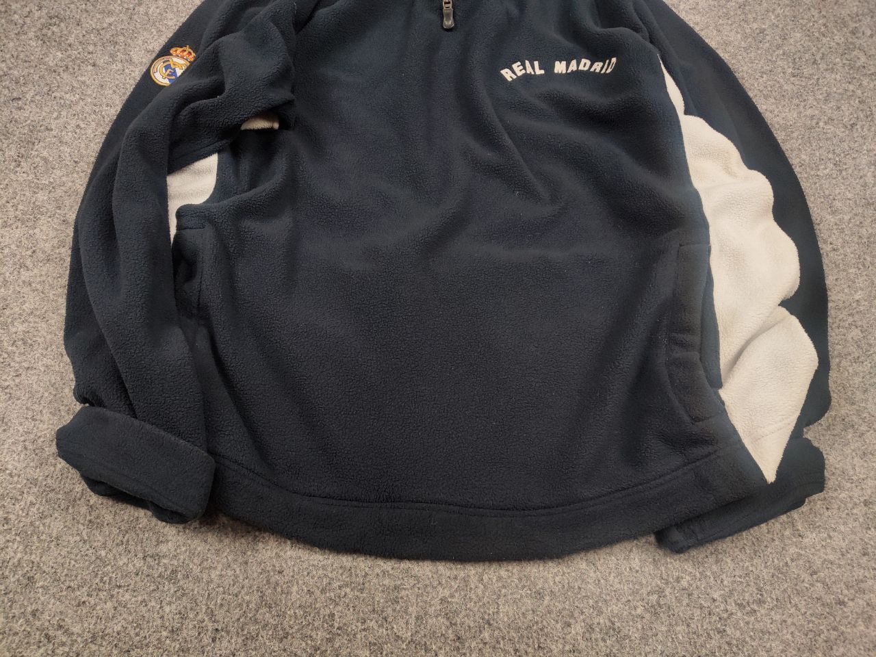 Adidas Vintage Adidas x Real Madrid Logo Zip Fleece Pullover Size US XL / EU 56 / 4 - 5 Thumbnail