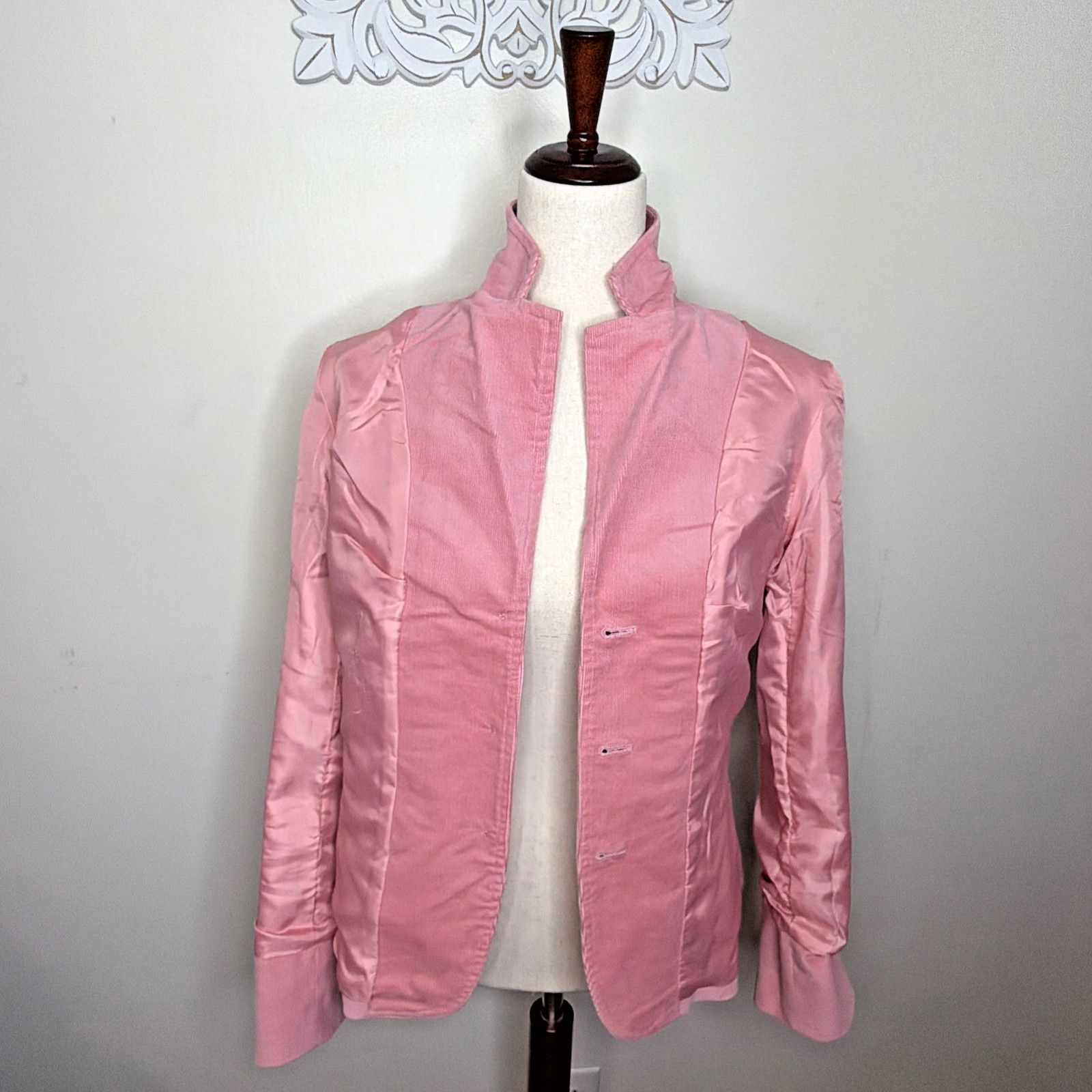 Talbots Talbots Women's 6 Corduroy Jacket Lined Stretch Spring PINK Size M / US 6-8 / IT 42-44 - 8 Thumbnail