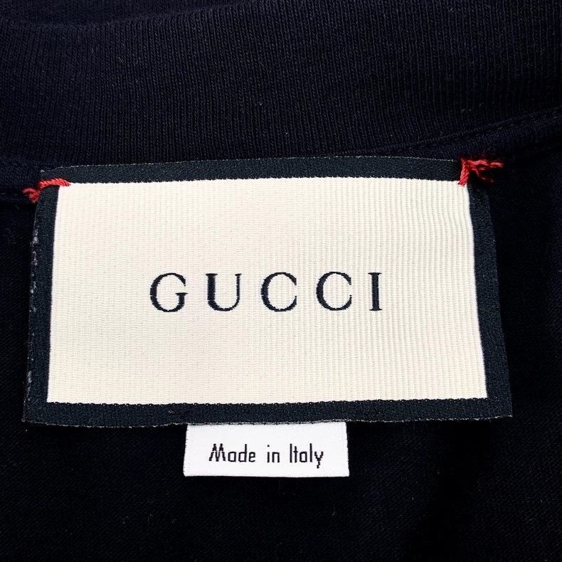Gucci Gucci Black logo letter embroidery cotton round-neck short- Size US S / EU 44-46 / 1 - 6 Thumbnail