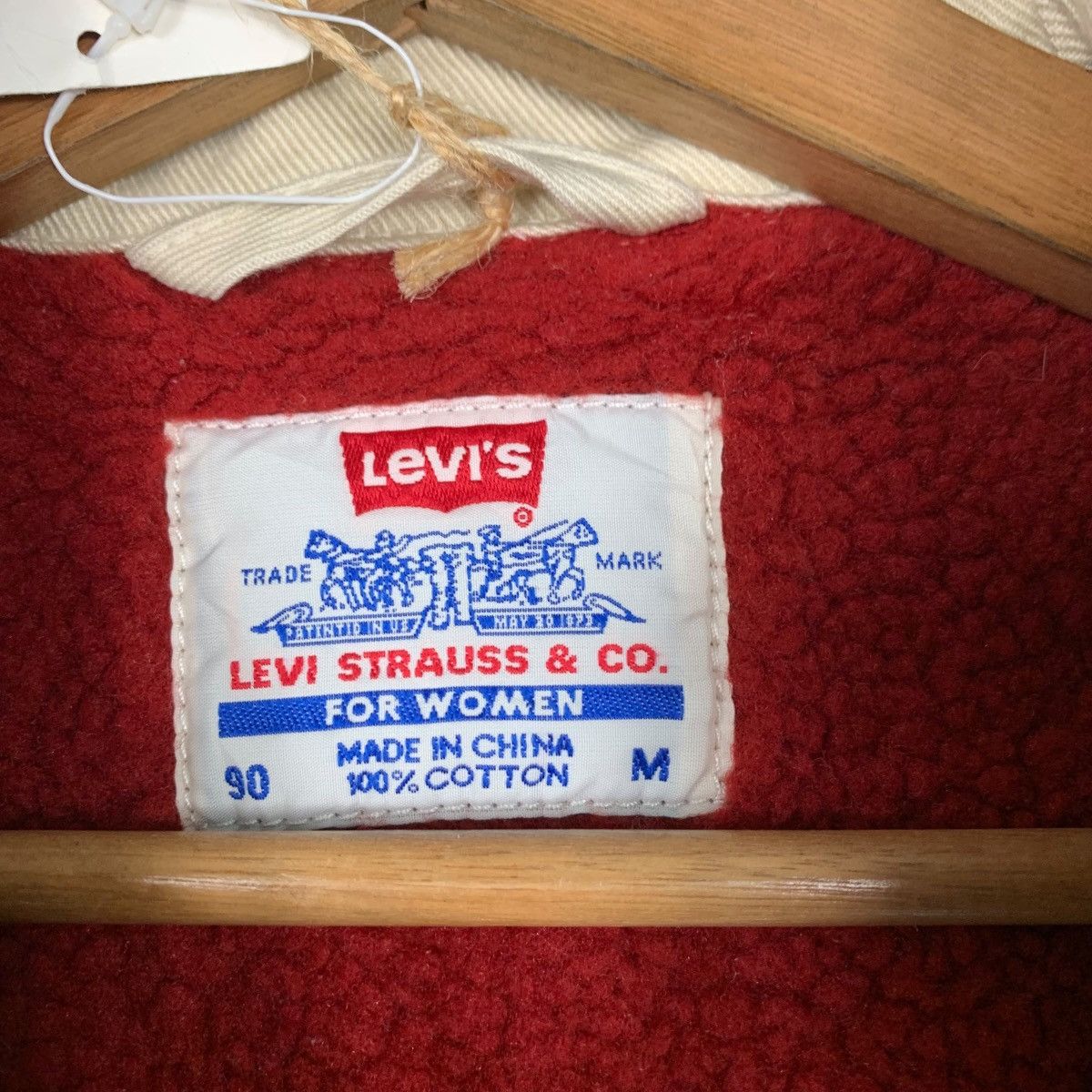 Levi's LEVIS Red Fleece Lined Beige Denim Jacket #1931-C84 Size M / US 6-8 / IT 42-44 - 16 Thumbnail