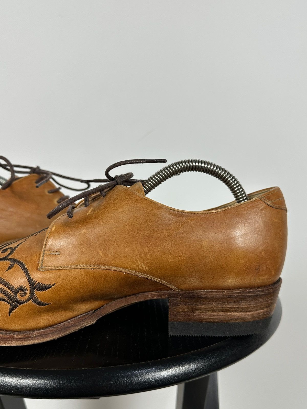 Sendra 7650 Sendra Brown Leather Embroidered Western Derby Shoes Size US 7 / EU 40 - 19 Thumbnail