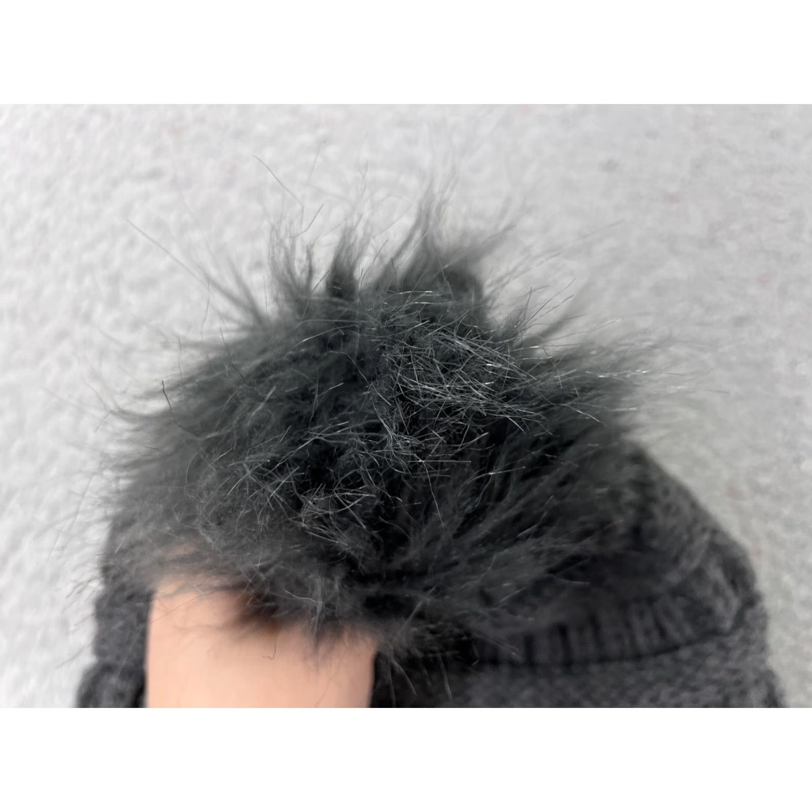 Walmart Walmart Beanie Hat Womens One Size Slouch Toque Charcoal Gray Knit Acrylic Faux Fur Pom Winter Outdoors Ski Womens Size ONE SIZE - 2 Thumbnail