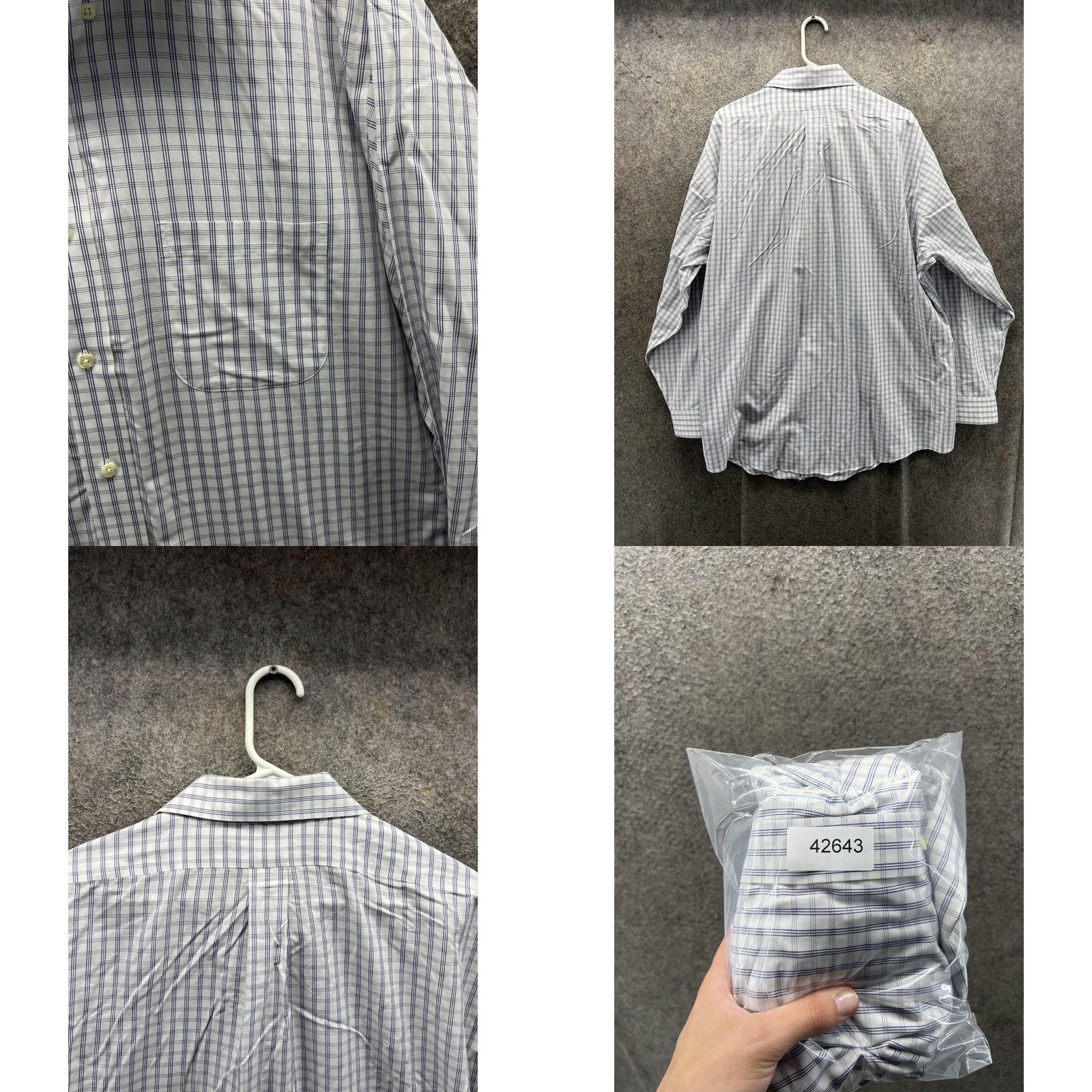 Brooks Brothers Brooks Brothers Dress Shirt Mens 17.5 35 Blue Check Classic Non-Iron Cotton Shirt Size 48R - 8 Thumbnail