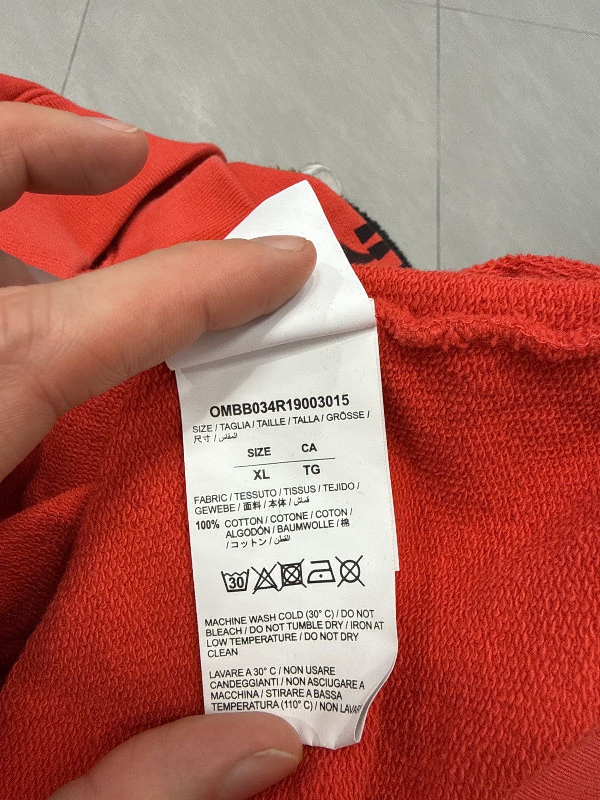 Off-White Off White Diagonal Stencil Hoodie Red Size US XL / EU 56 / 4 - 5 Thumbnail