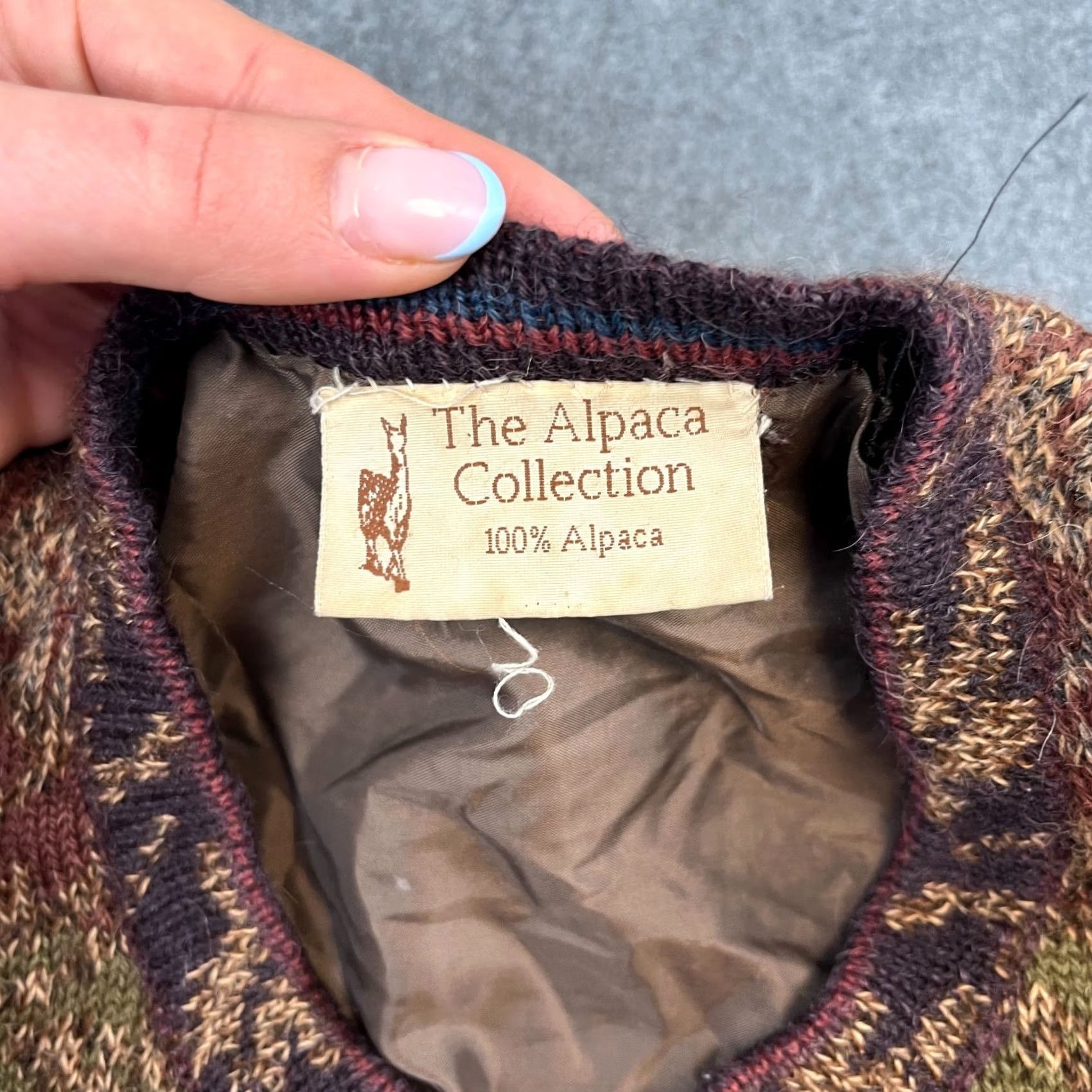 Vintage VINTAGE The Alpaca Cardigan Jumper Multicoloured Womens Knit Round Neck Long Sleeve M Regular Autumn Winter Spring Summer Womens Size M / US 6-8 / IT 42-44 - 7 Thumbnail
