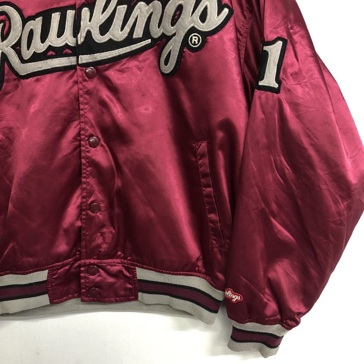 Japanese Brand Rawlings Varsity Spellout Embriodered Light Jacket Size US M / EU 48-50 / 2 - 5 Thumbnail