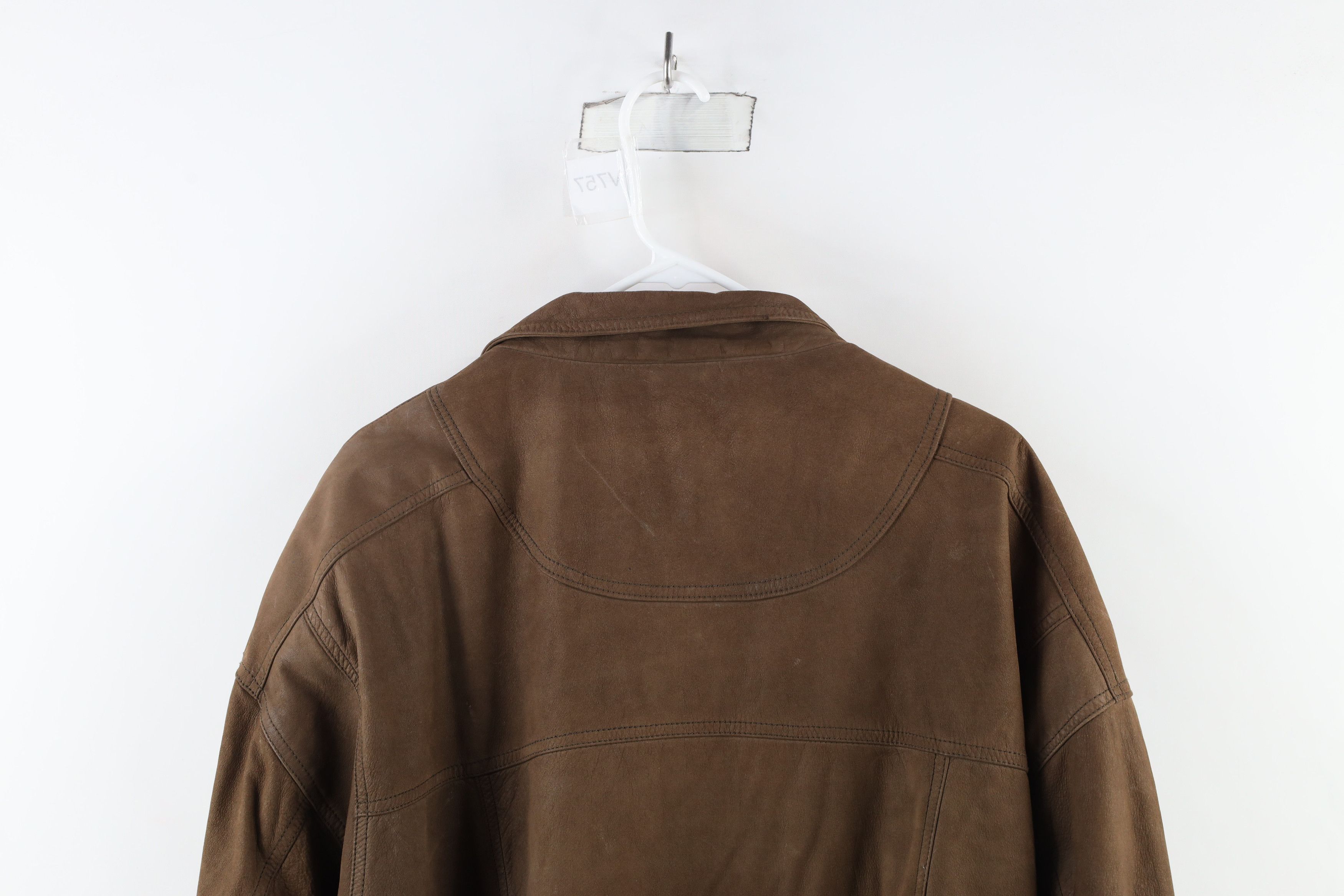 Vintage Vintage 90s Streetwear Suede Leather Flight Bomber Jacket Size US XXL / EU 58 / 5 - 16 Thumbnail