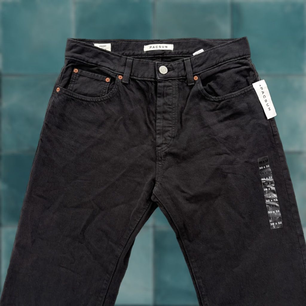 Pacsun PacSun Jeans Mens 30x32 Black Straight Fit Denim Button Fly Casual Pants Grunge Size US 30 / EU 46 - 1 Thumbnail