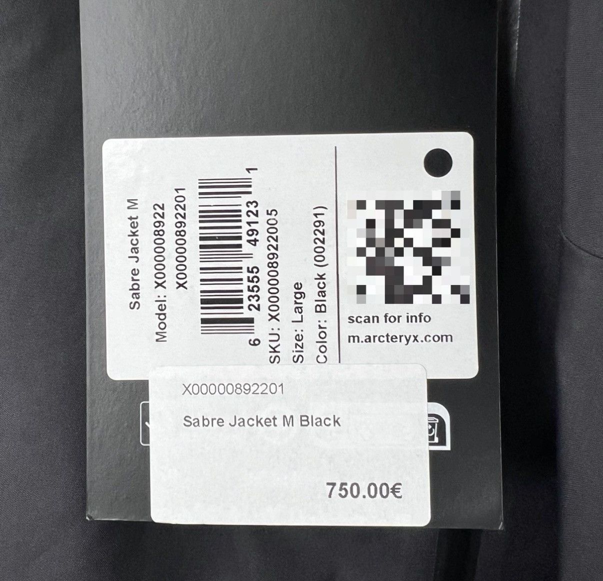 Arc'teryx Arcteryx Sabre Jacket Black Hard Shell K12 Size US L / EU 52-54 / 3 - 6 Thumbnail