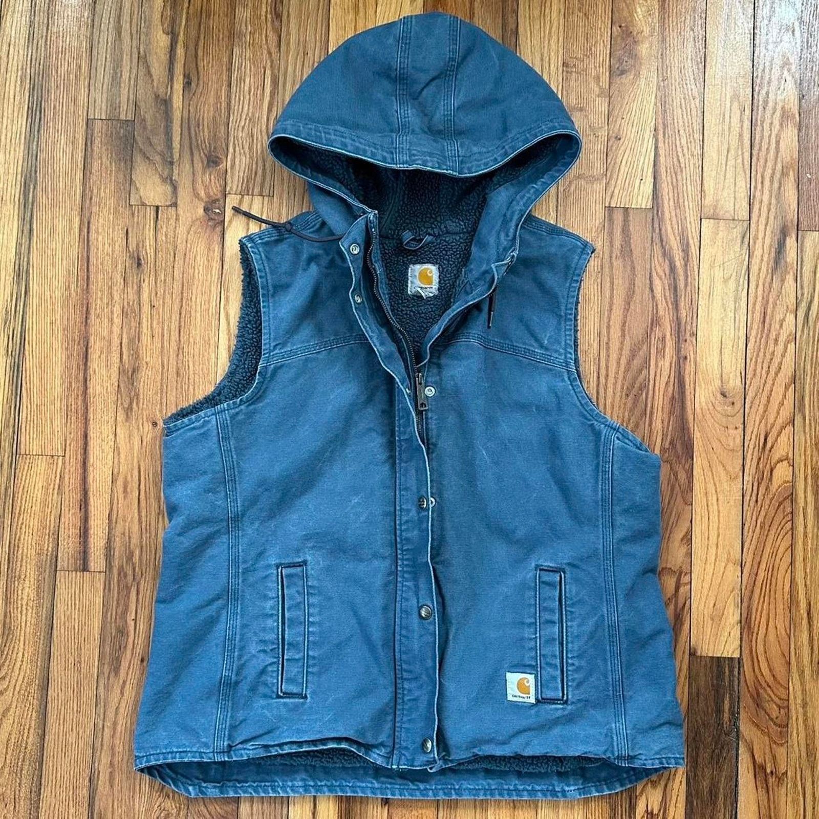 Carhartt Carhartt Hooded Vest Sherpa Lined Full Zip Blue Teal size XL Size XL / US 12-14 / IT 48-50 - 1 Thumbnail