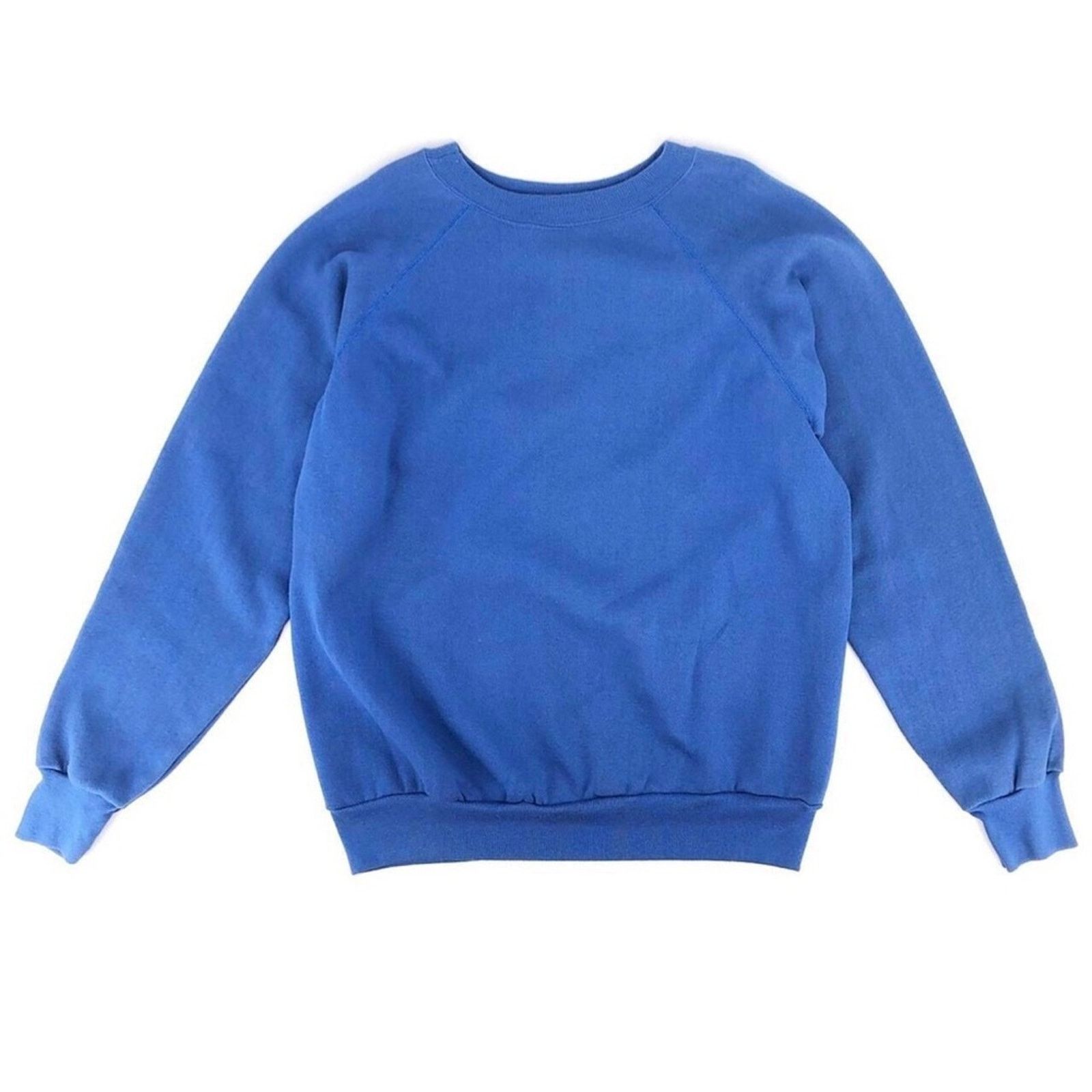 Hanes × Vintage 90s blank solid blue crewneck sweatshirt 1990s vintage Size US XXL / EU 58 / 5 - 2 Thumbnail