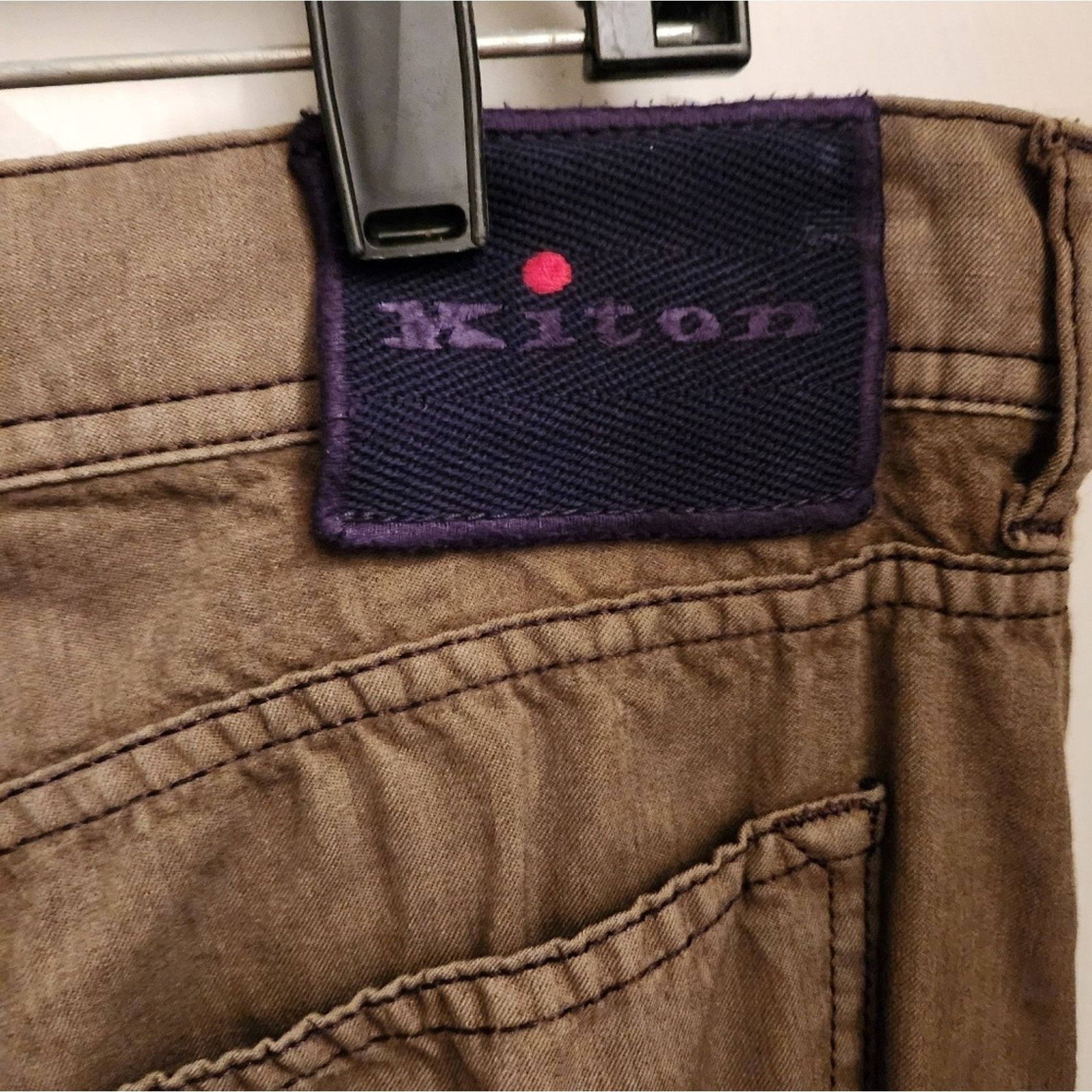 Kiton Kiton Brown Chinos Classic Olive Cotton Pants 42 Size US 26 / EU 42 - 5 Thumbnail