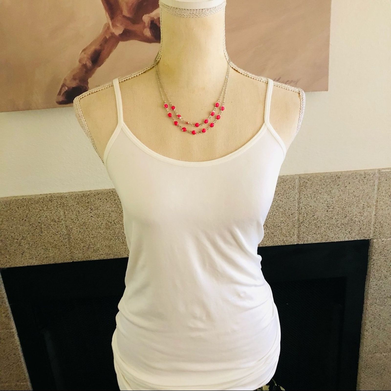 Jewelry Double strand layered framed pink gem chain necklace Size ONE SIZE - 3 Thumbnail