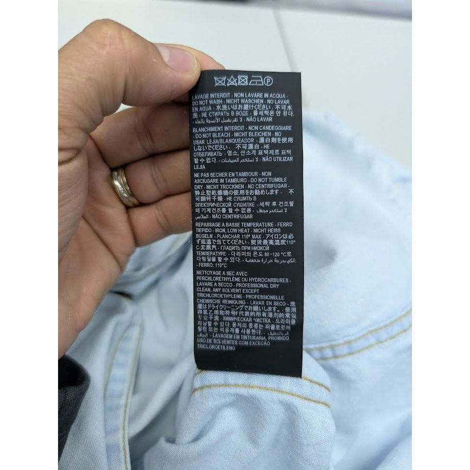 Saint Laurent Paris o1rshd1 CC20 Distressed Western Shirt in Sky Blue Size US M / EU 48-50 / 2 - 11 Thumbnail