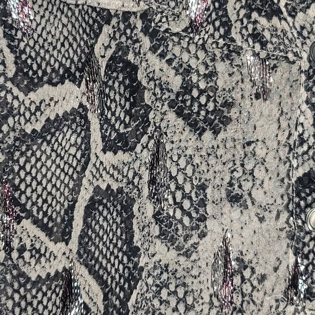 Rebecca Taylor Rebecca Taylor Silk Snake Print Ruffled Blouse Metallic Size M / US 6-8 / IT 42-44 - 10 Thumbnail